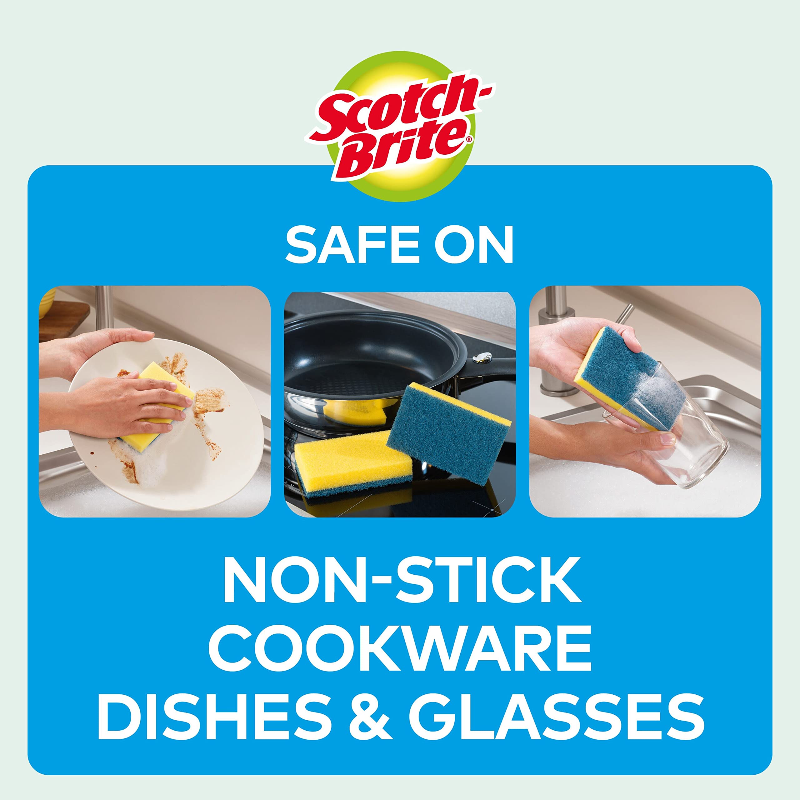 Scotch-Brite Delicate Non-Scratch Scrub Sponge - Protects Cookware & Fingernails | 12 Pack 5