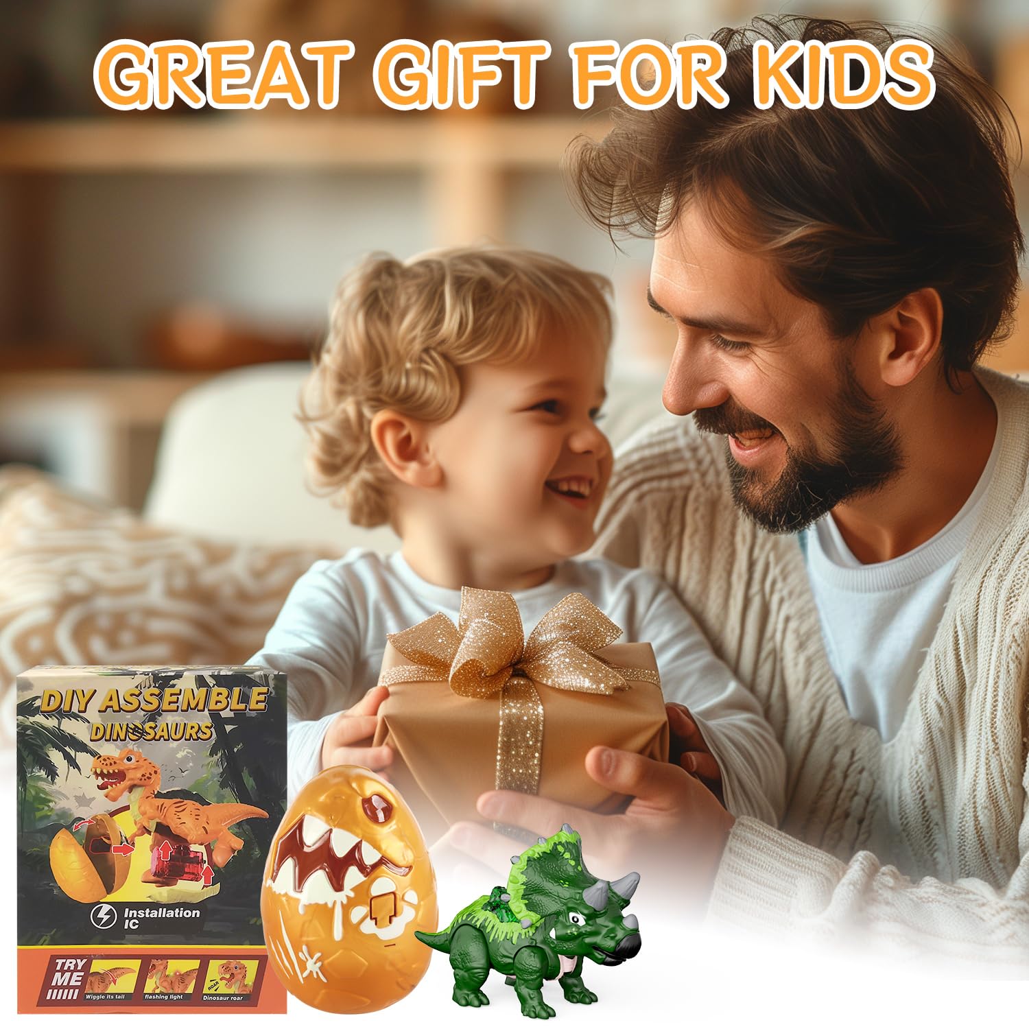 GizmoVine Dinosaur Egg - DIY Take Apart Green Triceratops Dinosaur Toy for Boys 3+ 7