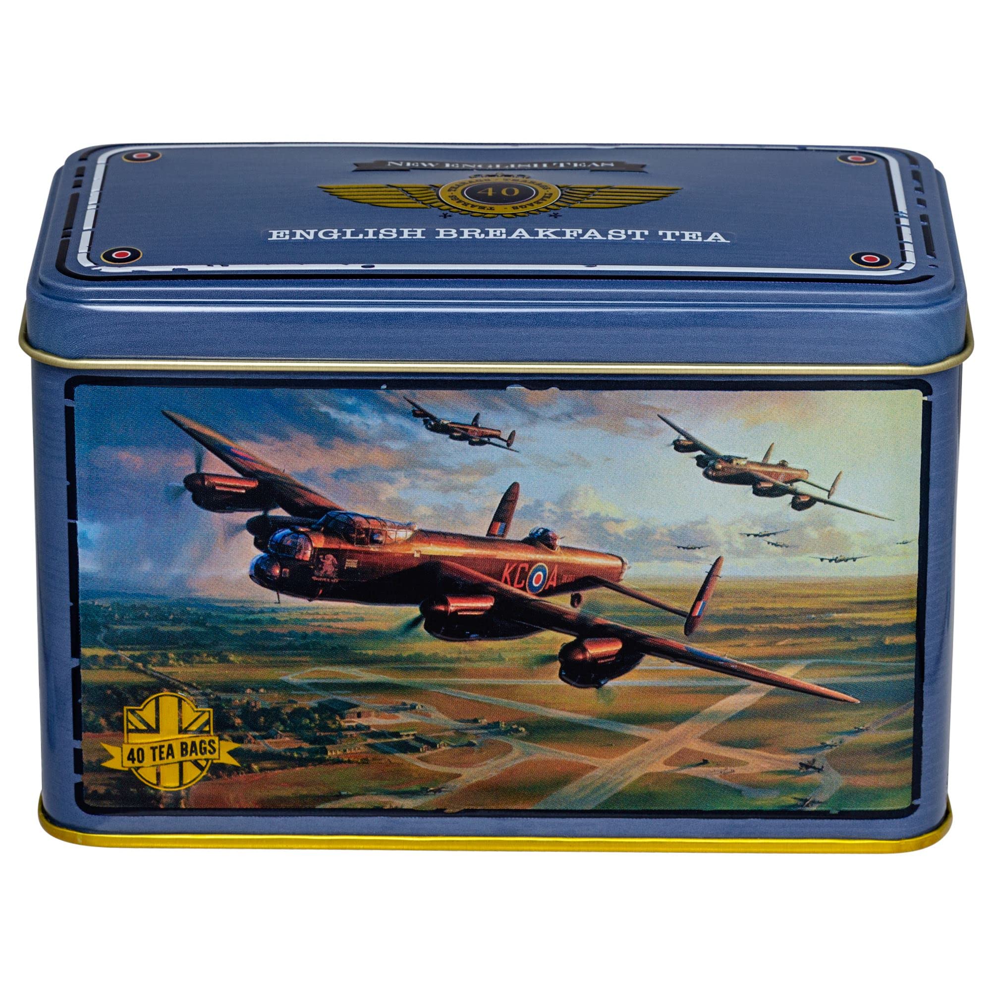 New English Teas Lancaster Bomber Tea Tin with 40 English Breakfast Teabags | 80g 1