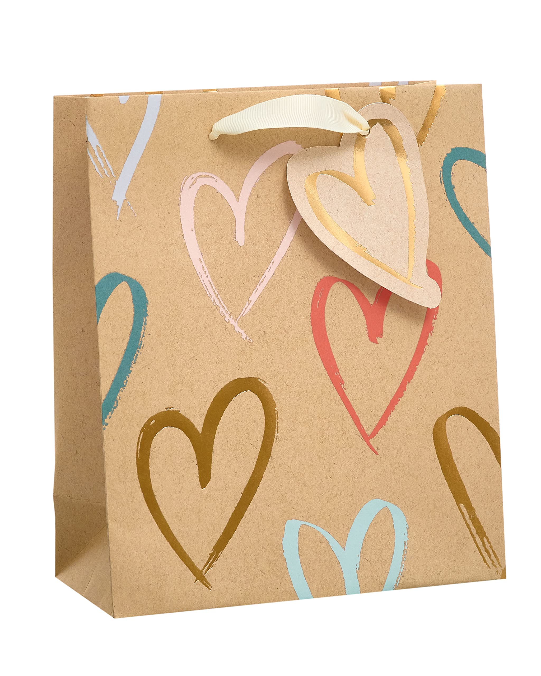 UK Greetings Medium Gift Bag - Heart Design for Weddings & Birthdays | FSC Certified Cardboard 1