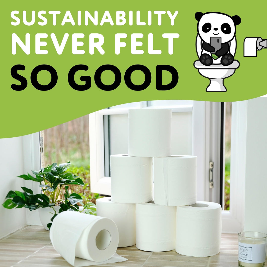The Cheeky Panda - Bamboo Toilet Tissue Paper (Pack of 4 Rolls, 3-Ply, 200 Sheets)