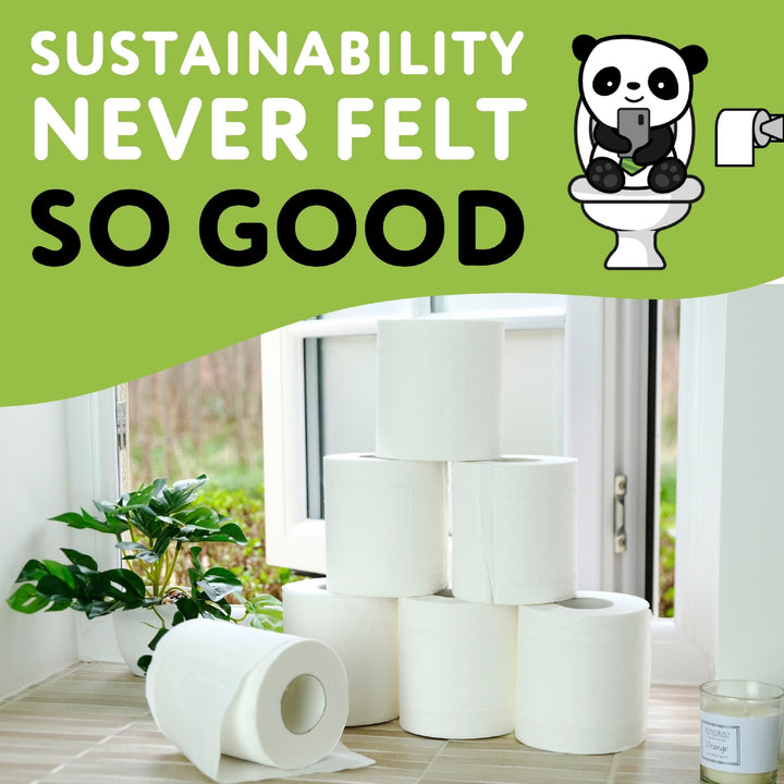 The Cheeky Panda - Bamboo Toilet Tissue Paper (Pack of 4 Rolls, 3-Ply, 200 Sheets)