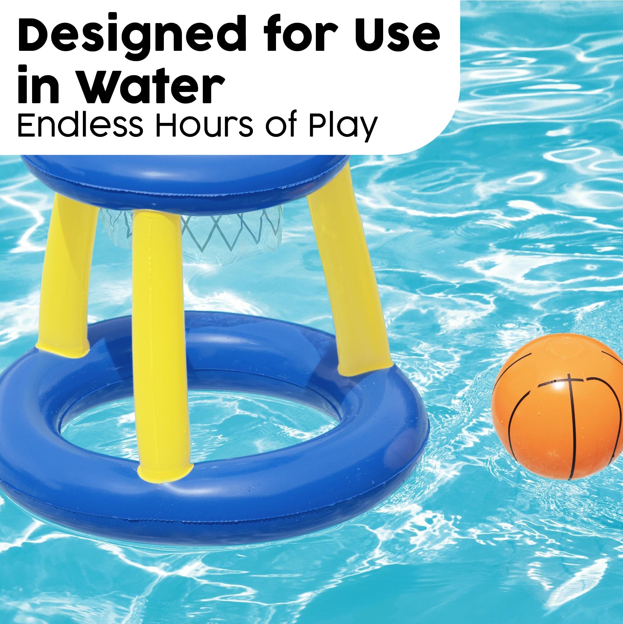 Bestway Splash N Hoop Inflatable Basketball Swimming Set | Floats on Water | Orange 2