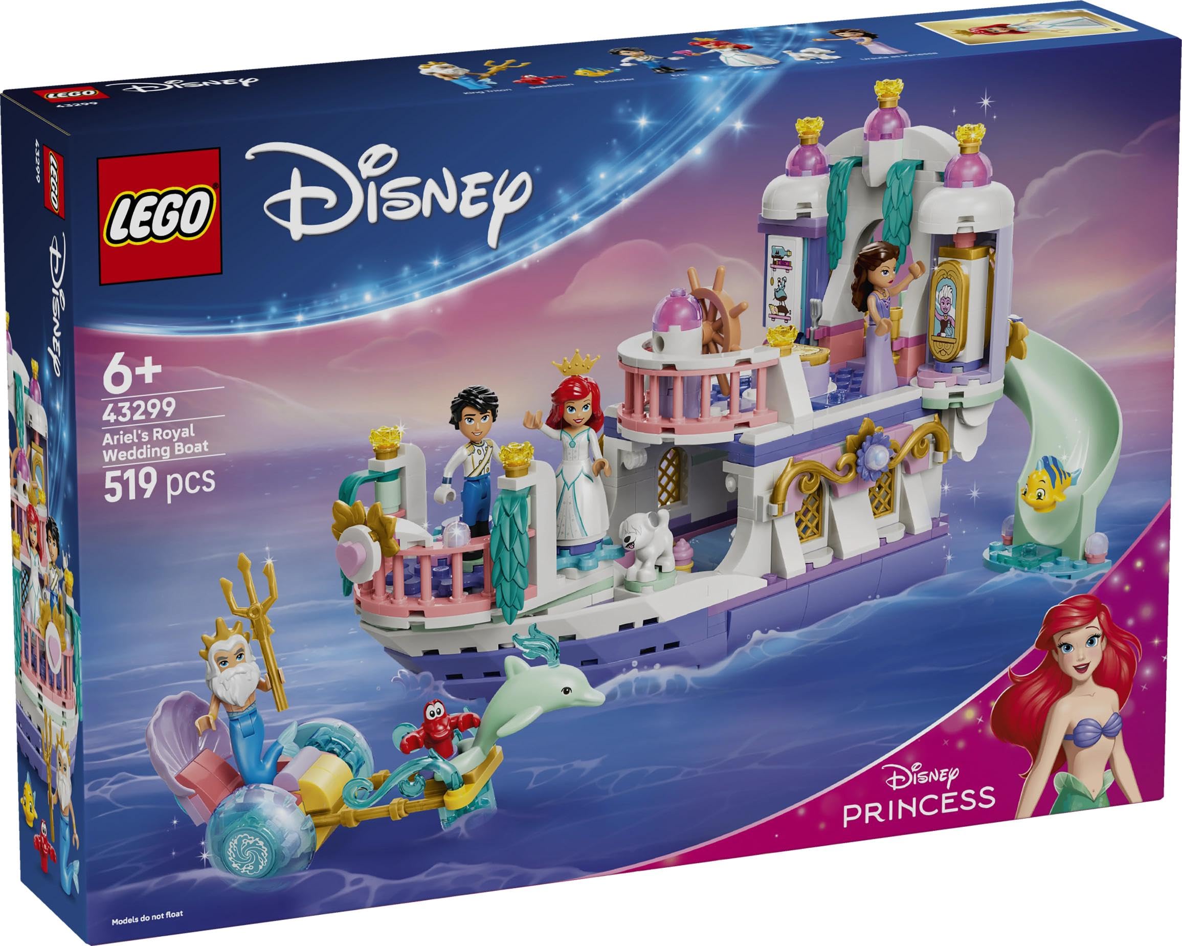 LEGO Disney Princess Ariel's Royal Wedding Boat Toy Set 43299 | Ages 6+ 6