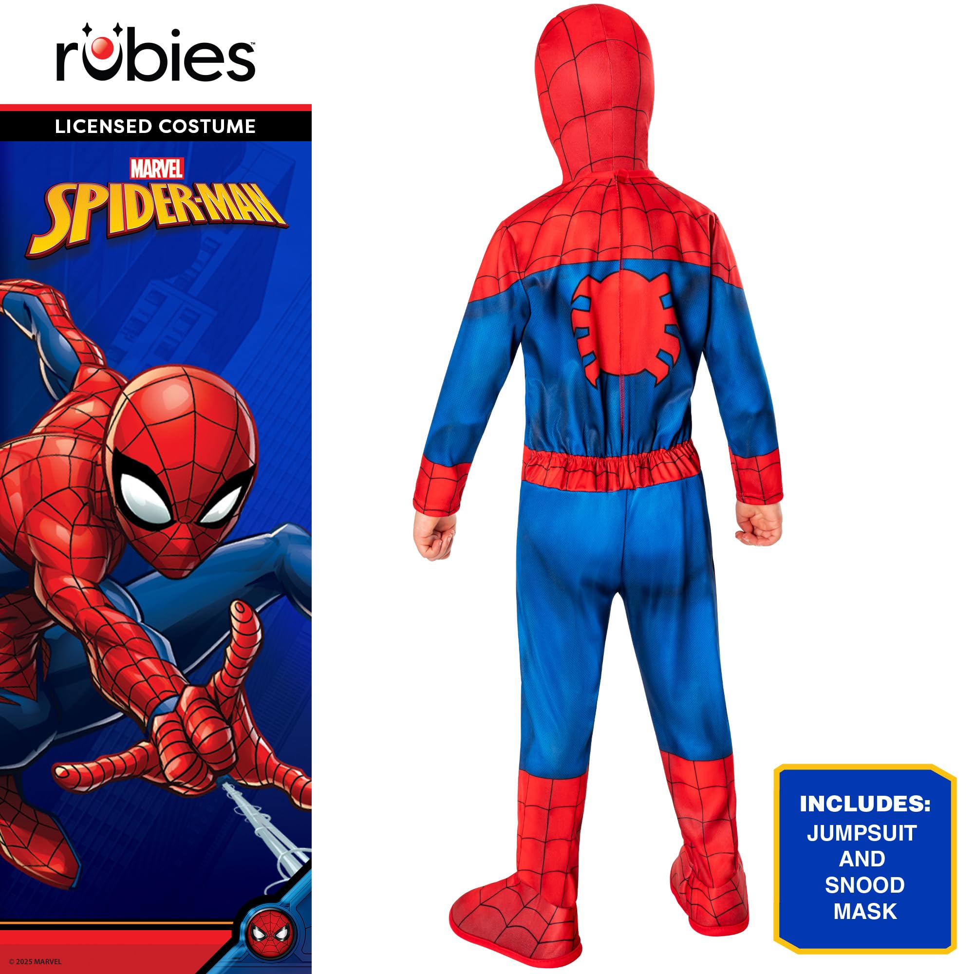Rubies Official Marvel Spider-Man Classic Child Costume - Size 7-8 Years (122-128 cm)