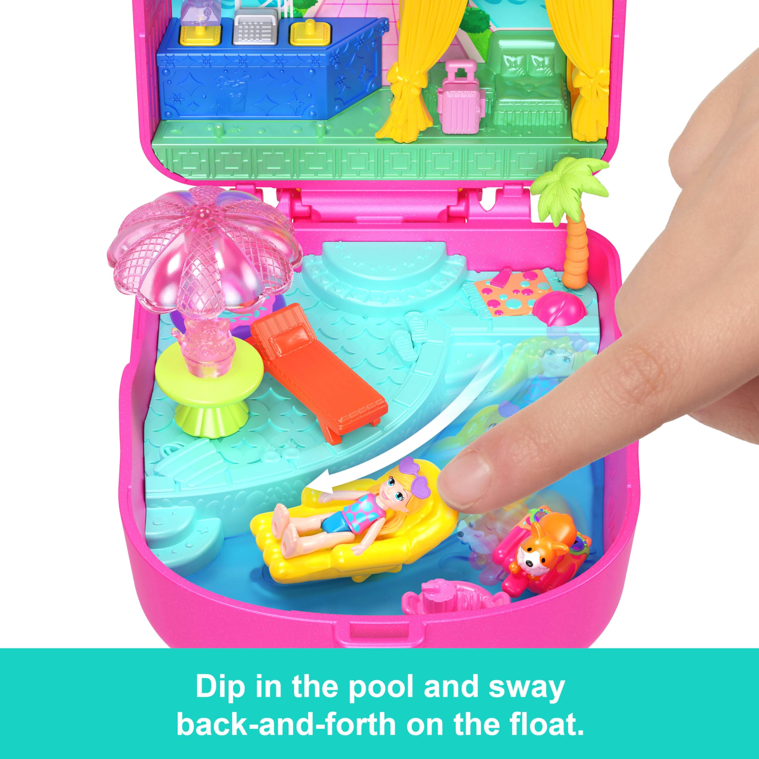 Polly Pocket Kitty Popsicle Resort Compact Playset | Micro Doll, Puppy, 11 Accessories | Ages 4+ 4