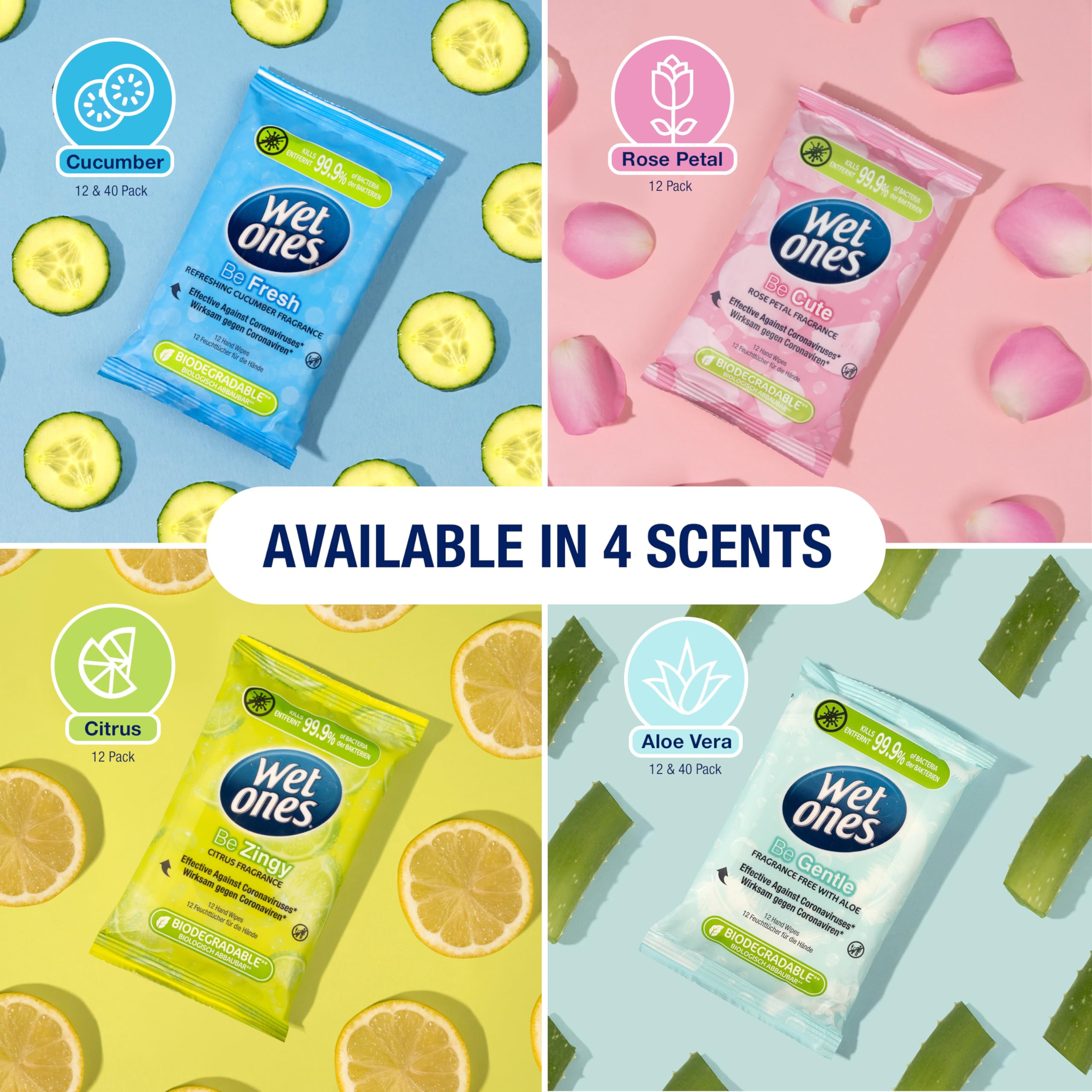 Wet Ones Antibacterial Pocket Size Hand Wipes - Plastic Free, Fragrance Free | 12 Count Pack 6