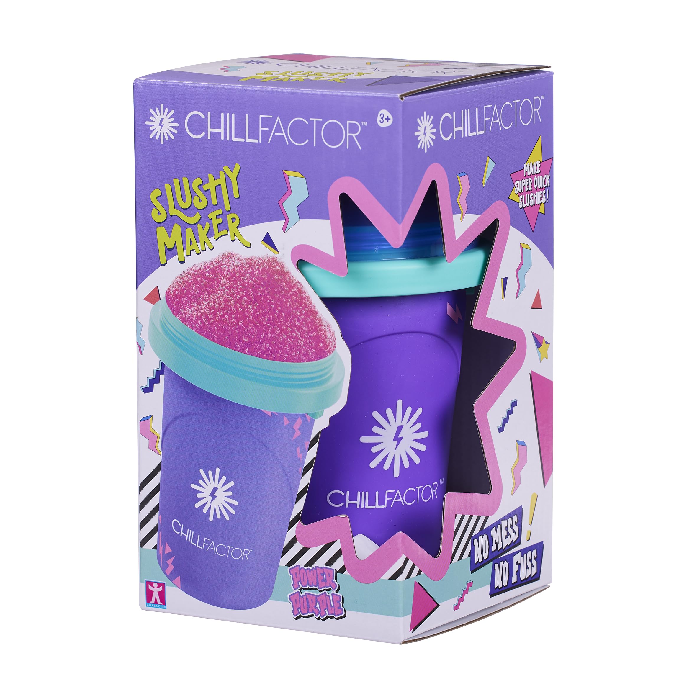 Chill Factor Colour Shock Slushy Maker - Reusable Power Purple with Rapid Freeze Technology 1