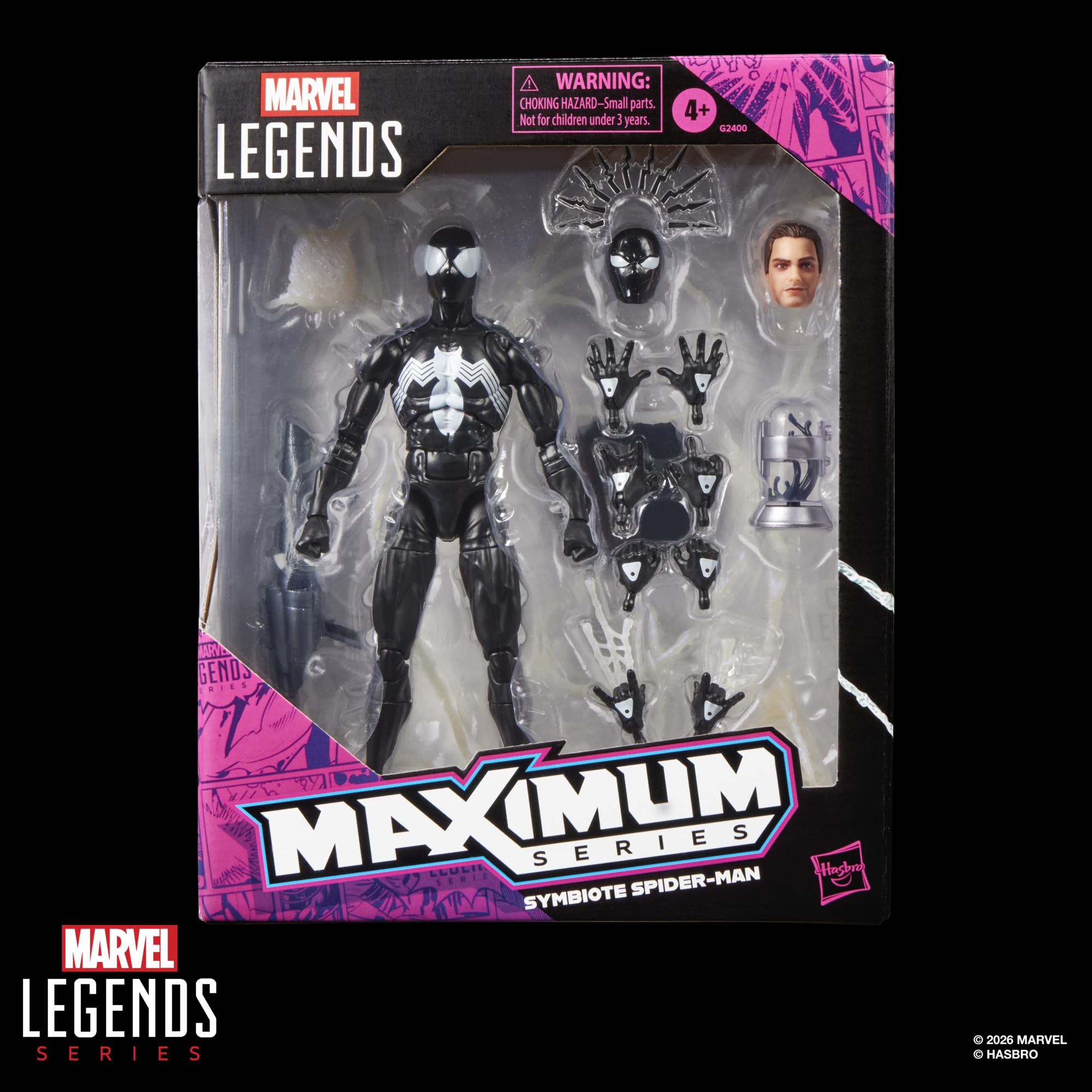 Marvel Legends Maximum Series Symbiote Spider-Man Action Figure - 15 cm, 20+ Points of Articulation, 17 Accessories 2
