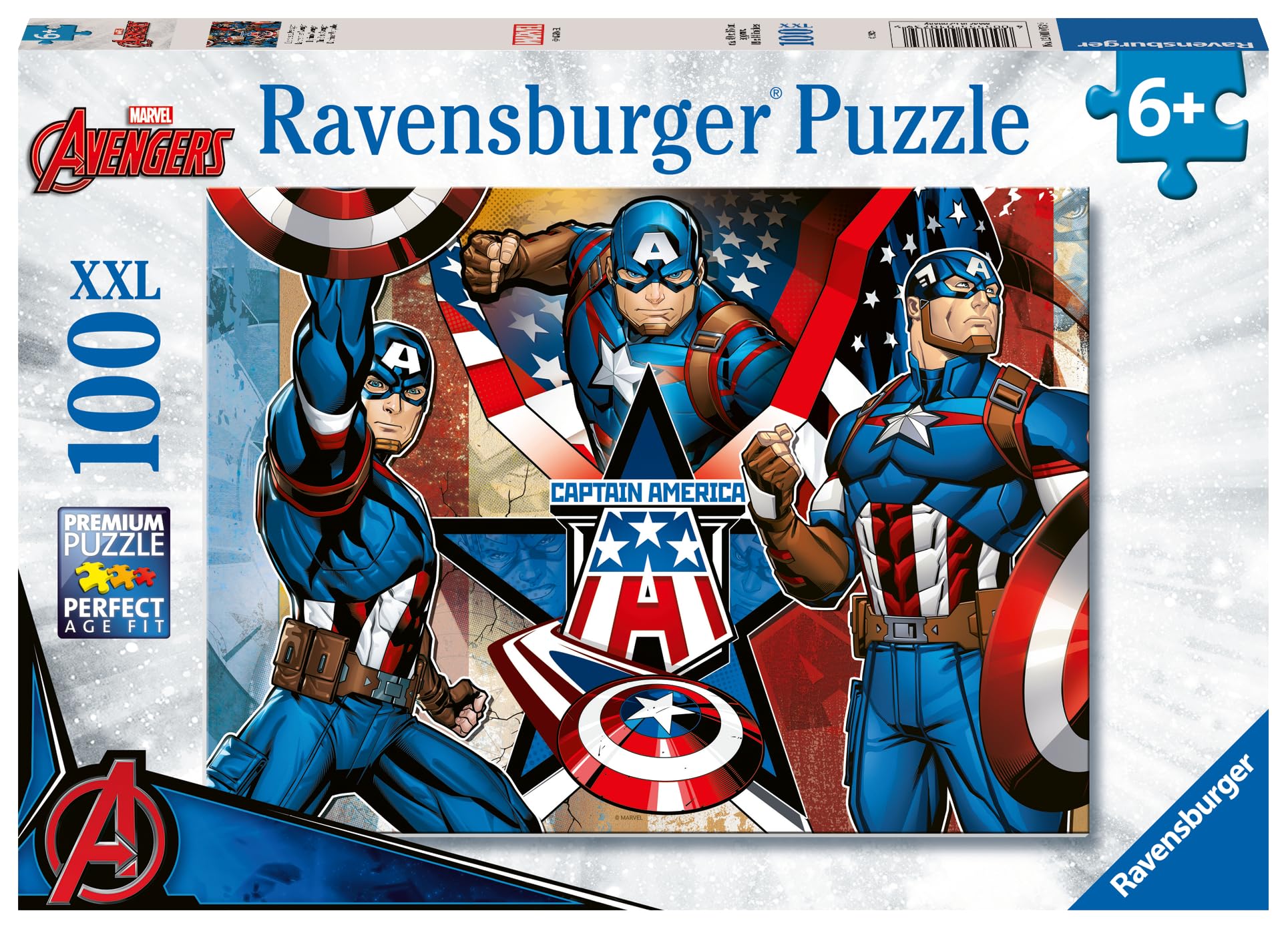 Ravensburger Marvel Captain America 100-Piece Jigsaw Puzzle for Kids - Ages 6+ 7