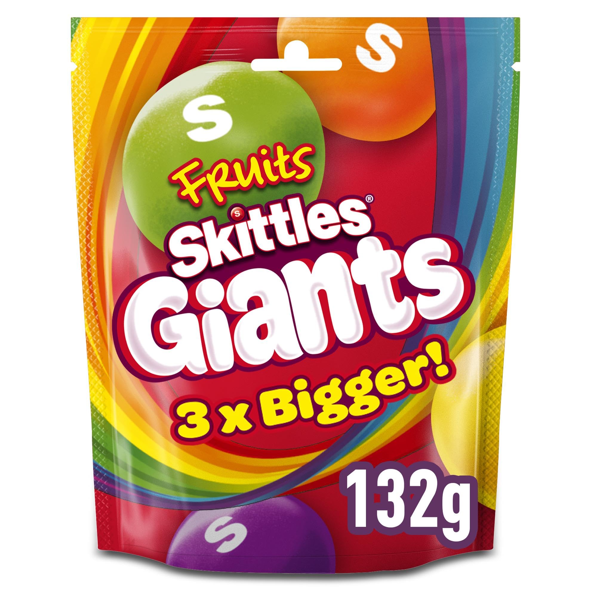 Skittles Giants Fruit Flavoured Sweets - 3x Bigger Size | 132g Bag 1