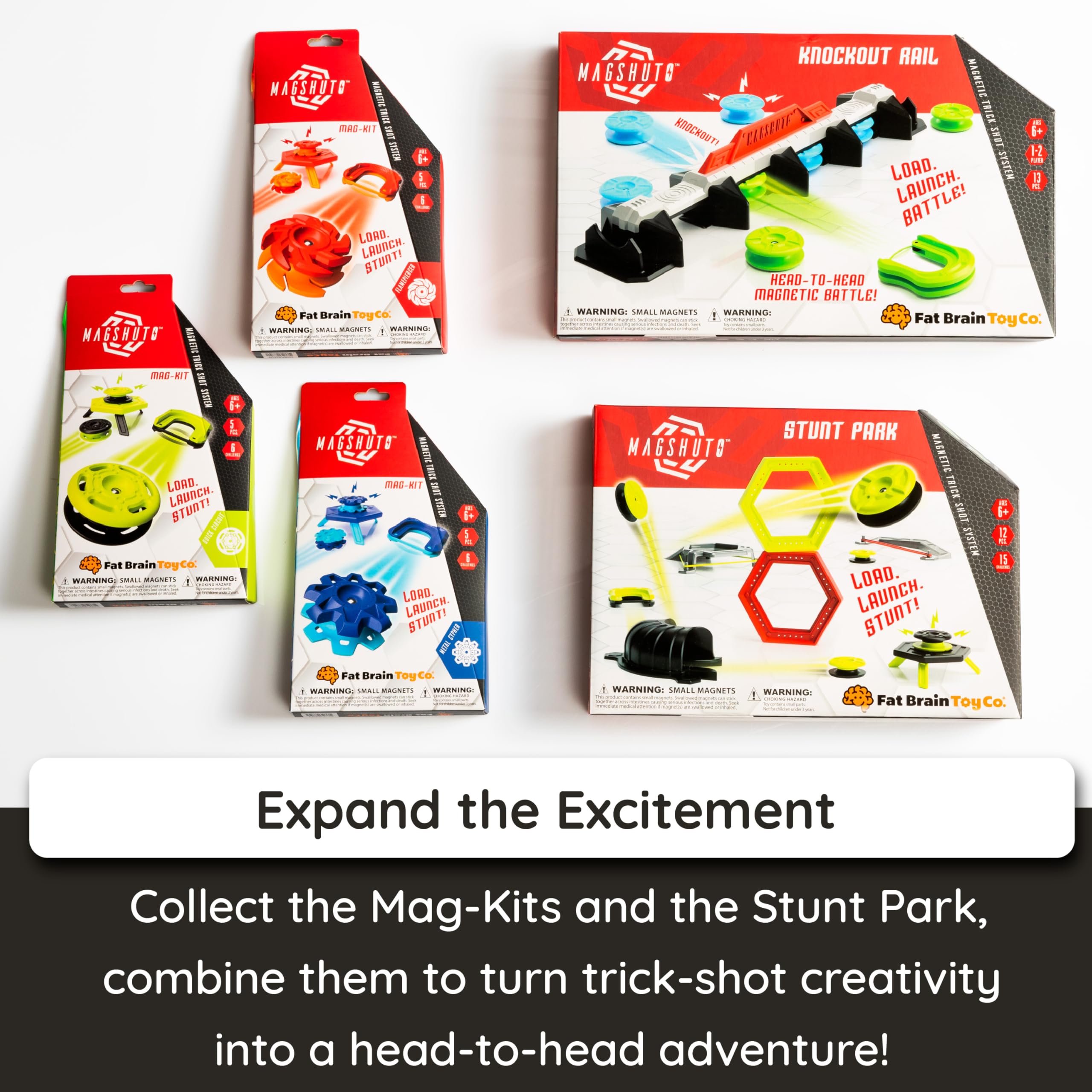 Fat Brain Toys Magshuto Knockout Rail Head-to-Head Launcher Game 5