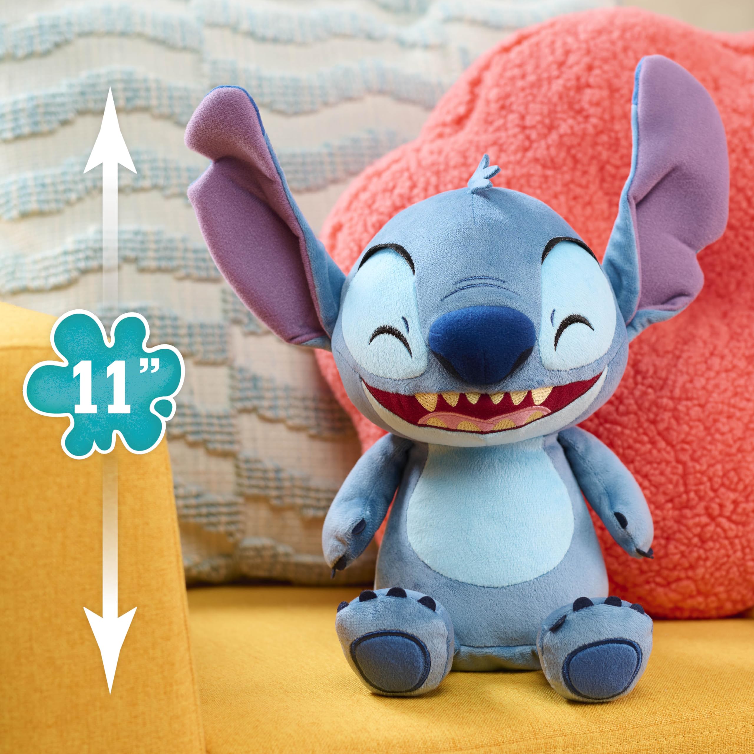 Just Play Disney Stitch Crack Me Up Stitch Interactive Plush Toy, 11 Inch, Ages 3+ 4