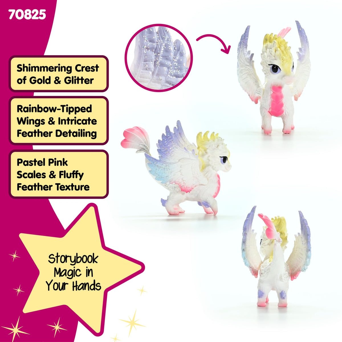 Schleich Rainbow Baby Dragon - Fantasy Creature Figurine | Multicolor