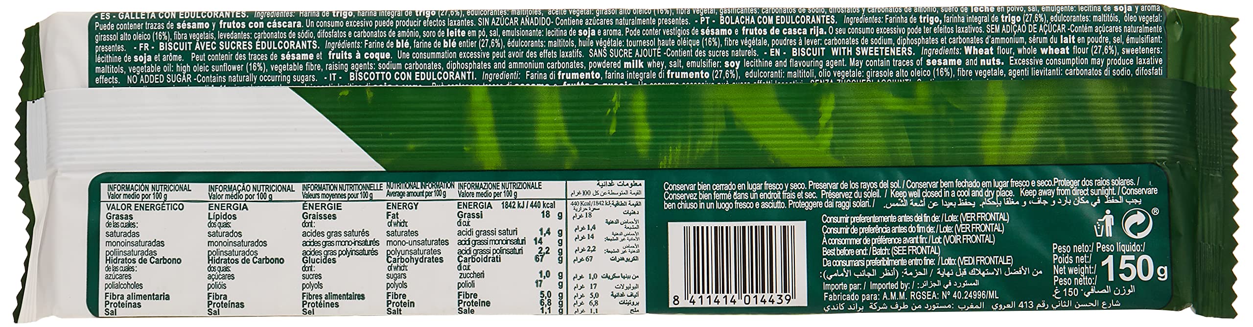 Florbú Digestive 0% No Added Sugar Biscuits - Wholemeal Fibre Rich Snack | 150g