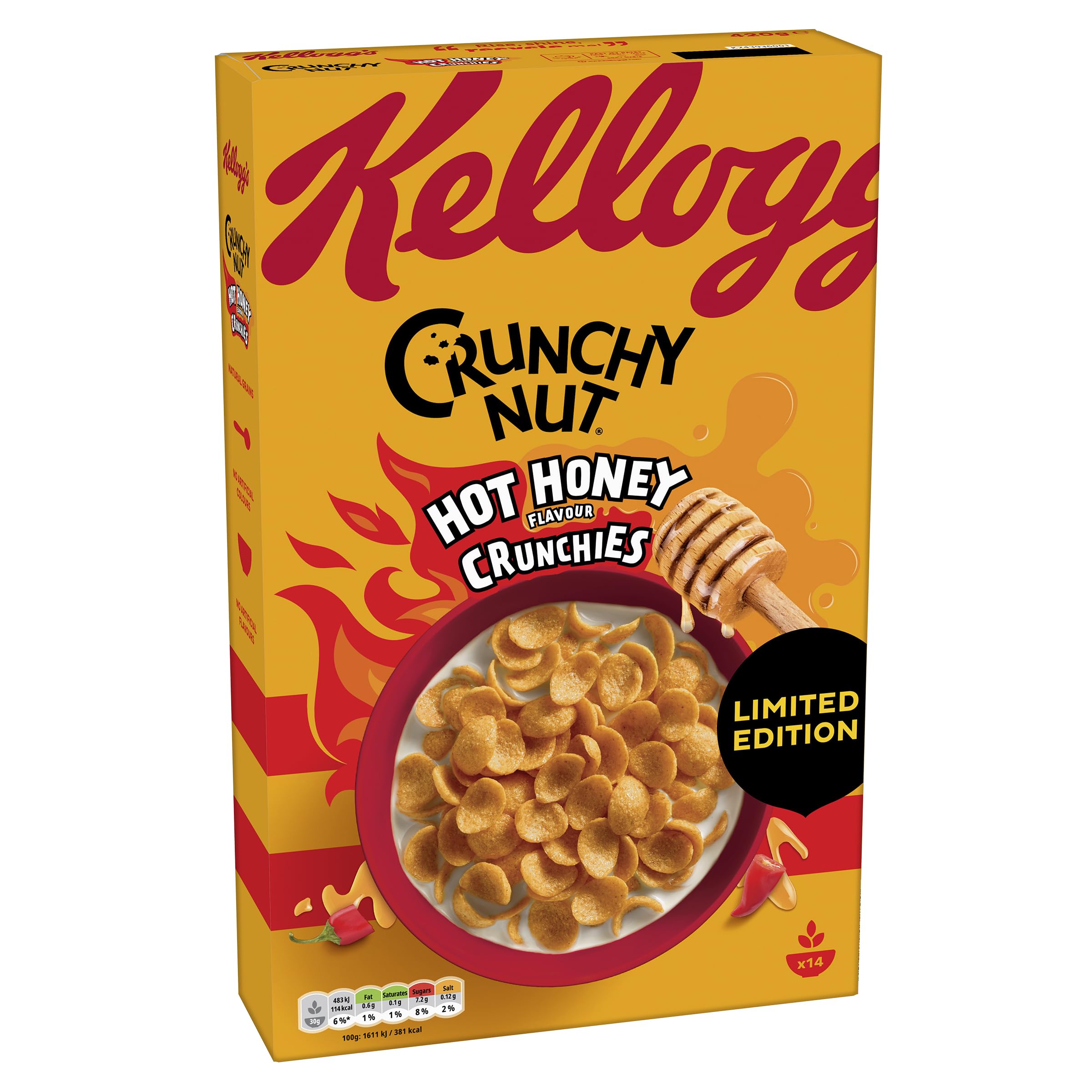 Kellogg's Krave Crunchy Nut Hot Honey Crunchies Cereal - Corn, Wheat & Oat with Honey & Chilli | 420g 2