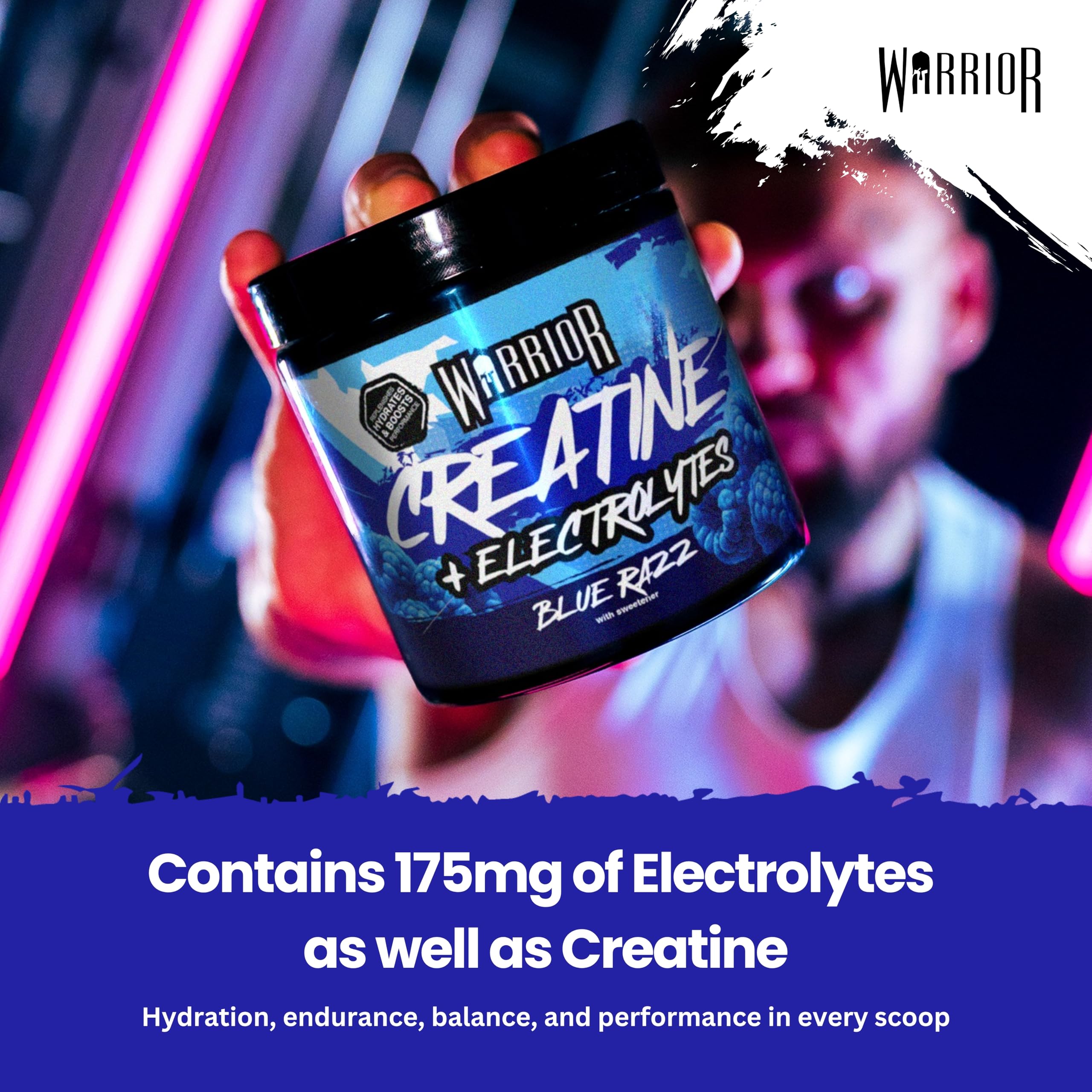 Warrior Creatine Monohydrate + Electrolytes Powder - 112 Servings, 360g | Strength & Hydration 5