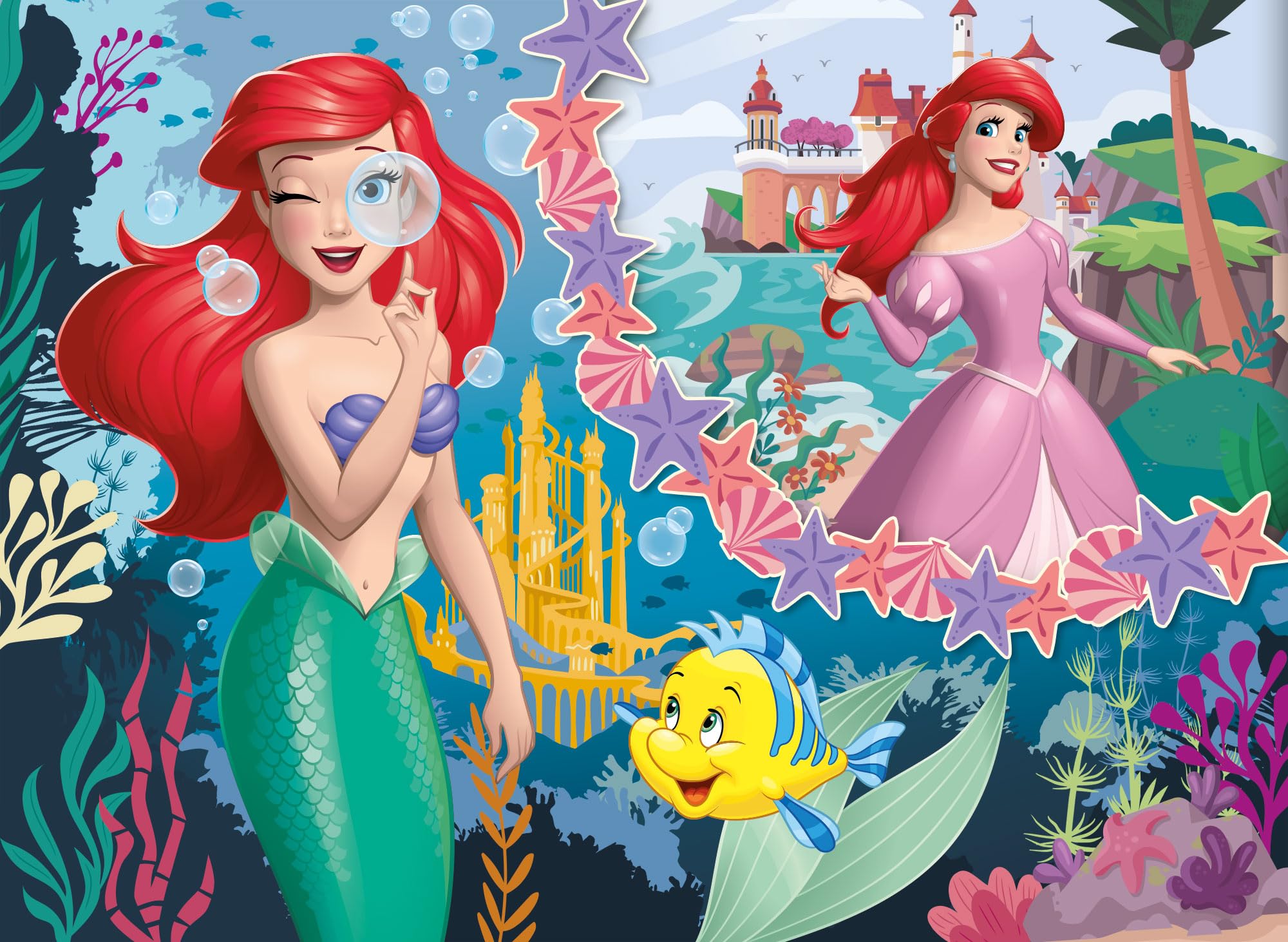 Lisciani Disney Princesses Ariel Double Sided Puzzle - 48 Pieces | Ages 4+ 2