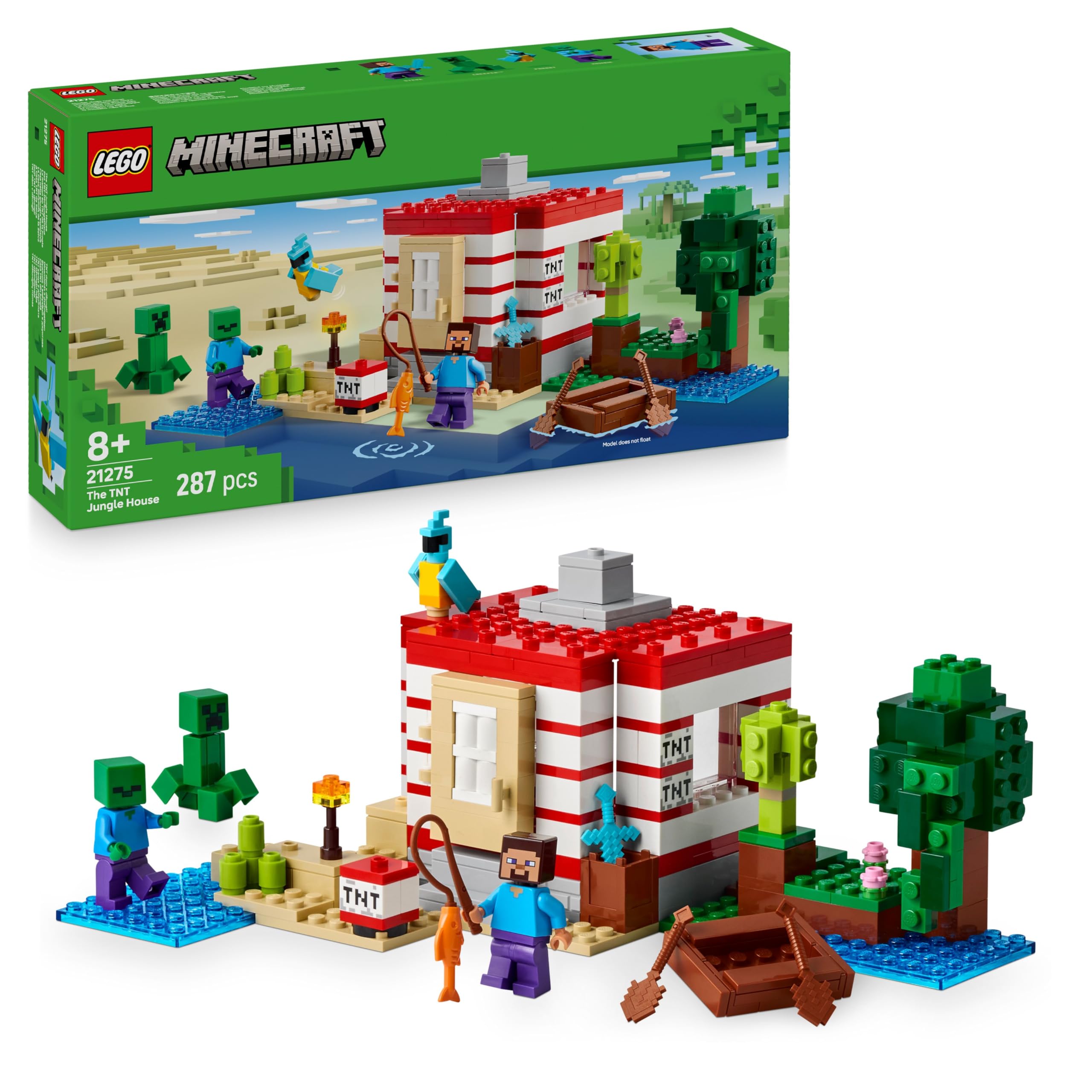 LEGO Minecraft The TNT Jungle House Toy Building Set 21275 for Ages 8+ | Explosive Play Feature