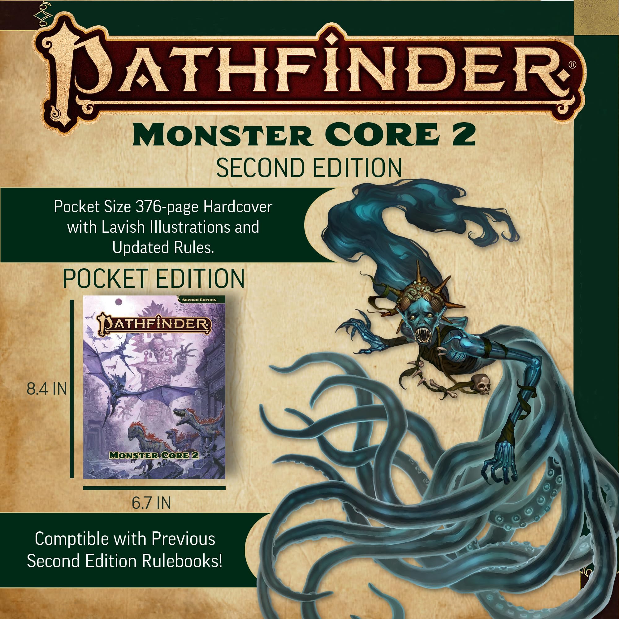 Paizo Pathfinder Monster Core 2 (Pathfinder Second Edition) | 278 Pages, Paperback 2