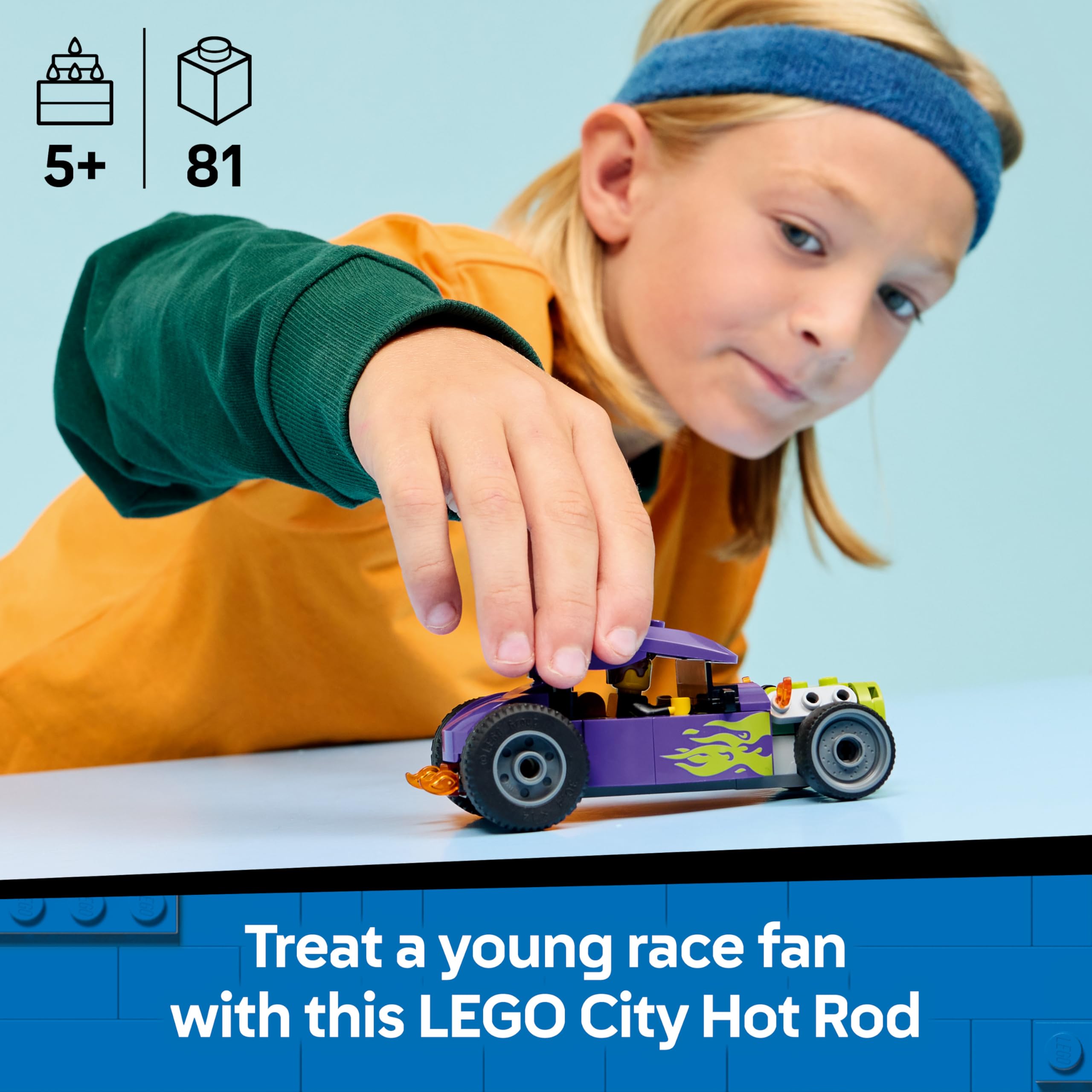 LEGO City Hot Rod Race Car Toy Set 60485 with Driver Minifigure | Ages 5+ 2