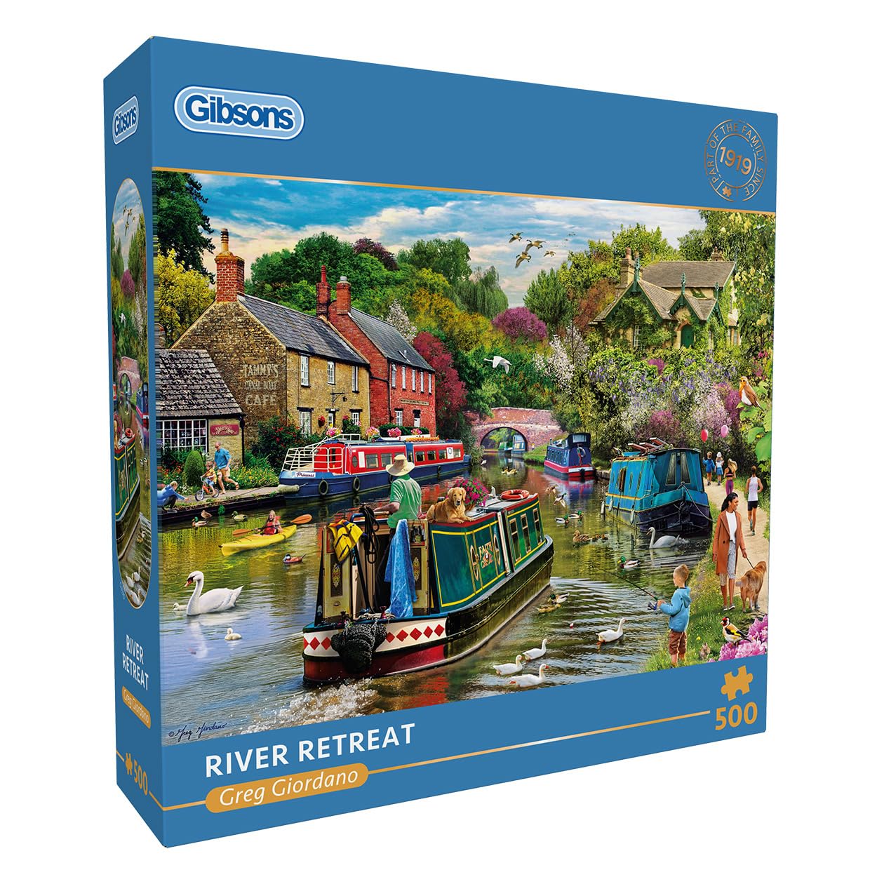 Gibsons River Retreat 500 Piece Jigsaw Puzzle | Artwork by Greg Giordano | 48 x 34 cm