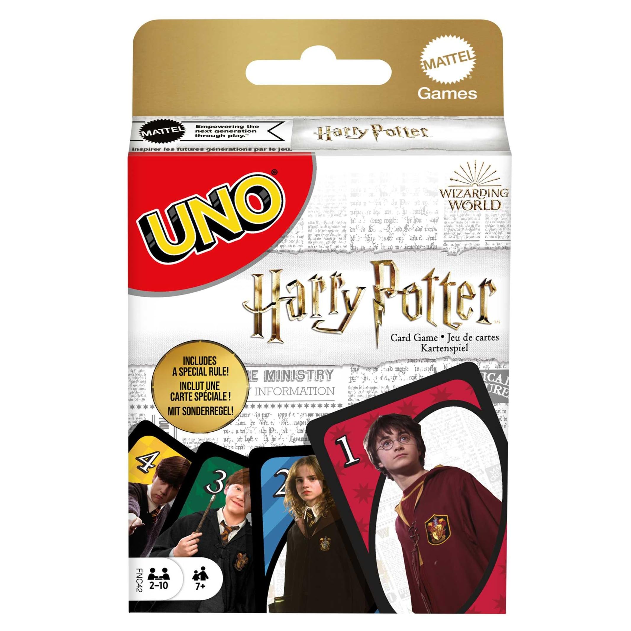 Mattel Games UNO Harry Potter Card Game for Kids, Adults & Parties, Collectible Deck Based on Popular Series for 2 to 10 Players, FNC42