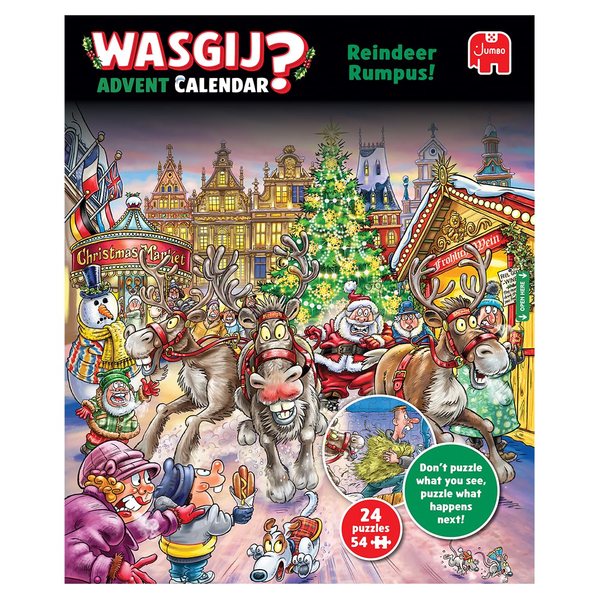 Wasgij Christmas Puzzle Advent Calendar 2025 - Reindeer Rumpus! 24 Daily 54-Piece Jigsaw Challenges 2