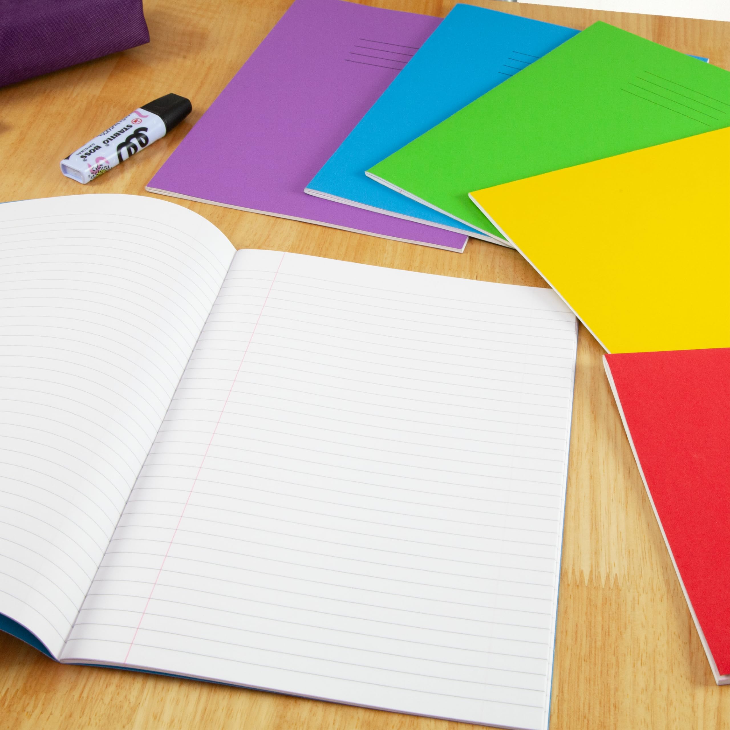 Hamelin A4 Exercise Books - 48 Pages, 8mm Ruled & Margin, Light Green | Pack of 10 6