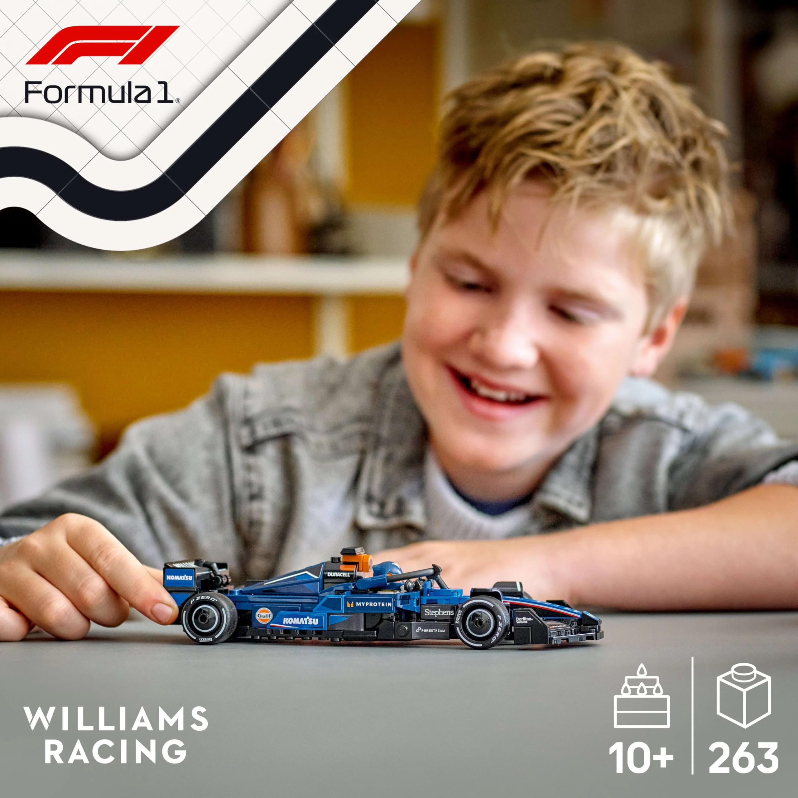 LEGO Speed Champions Williams Racing FW46 F1 Race Car Toy with Driver Minifigure - Building Set for 10+ 11