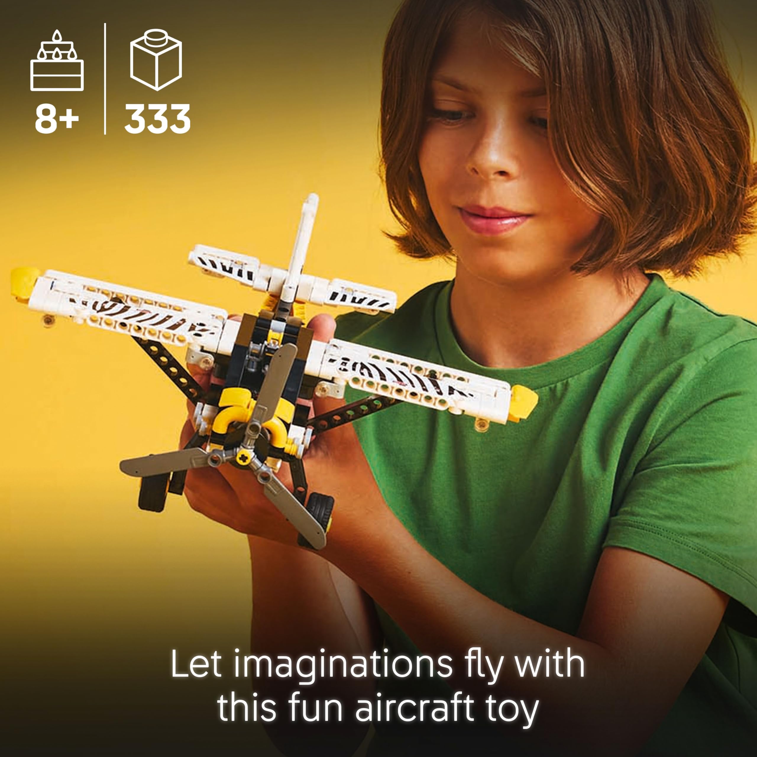 LEGO Technic Bush Plane Toy Airplane Set 42198 for Ages 8+ | Working Propeller & Engine