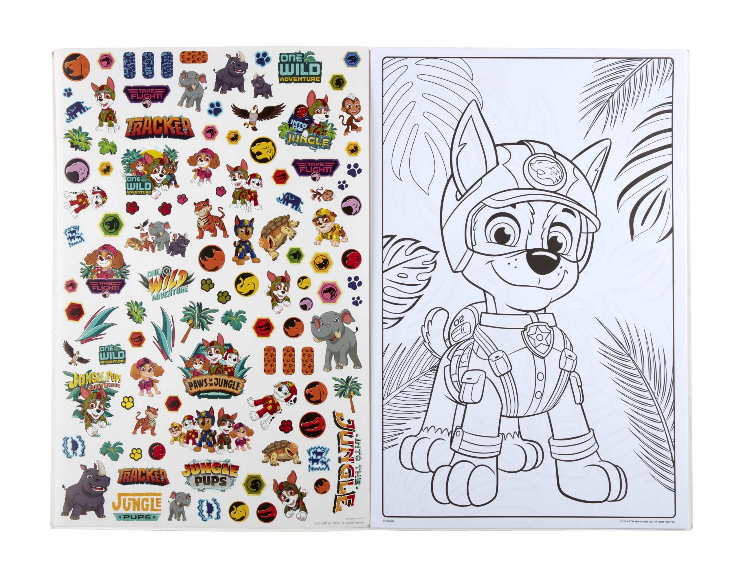 CRAYOLA Paw Patrol Jungle Pups Giant Colouring Pages with 100 Stickers | Ages 3+ 3