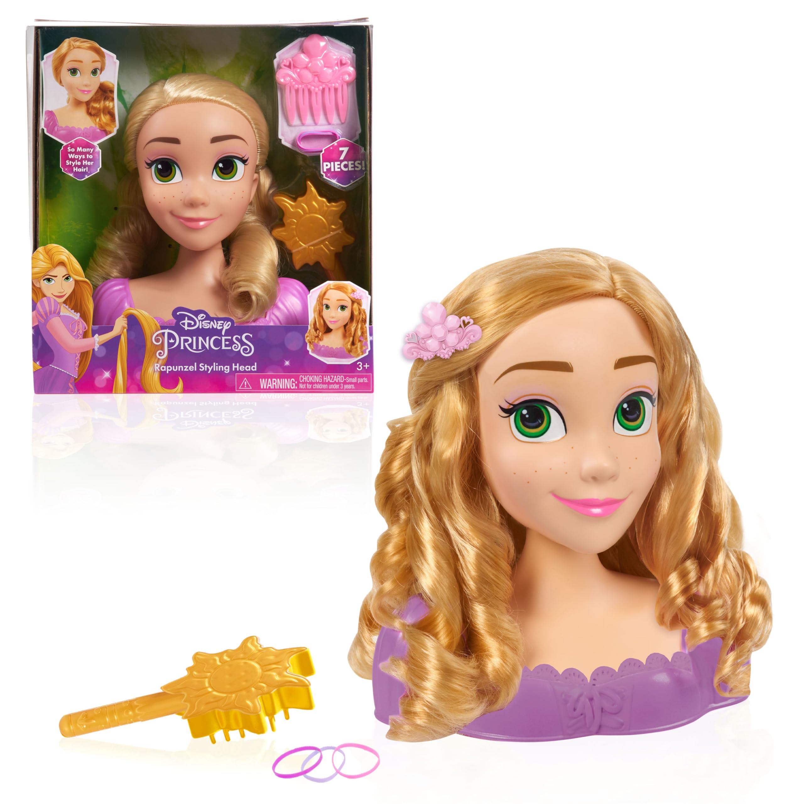 Just Play Disney Princess Rapunzel Styling Head - 7 Pieces, 8-Inch, Ages 3+