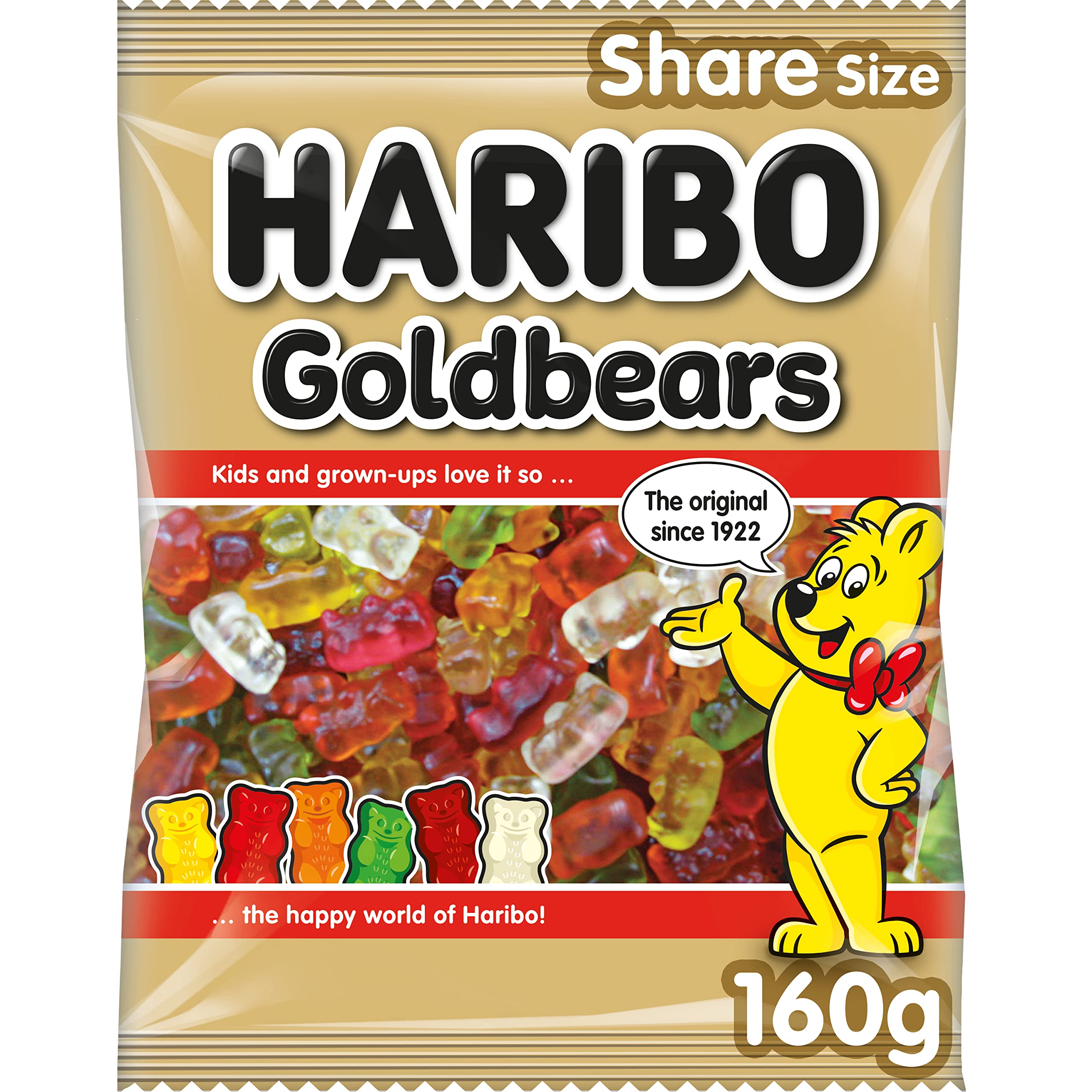 HARIBO Goldbears Gummy Sweets - Fruit Flavoured Candy | 160g Pack