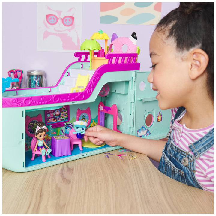Gabby's Dollhouse Cat Friend Ship - 18-Piece Cruise Playset with Gabby & MerCat Figures, Ages 3+