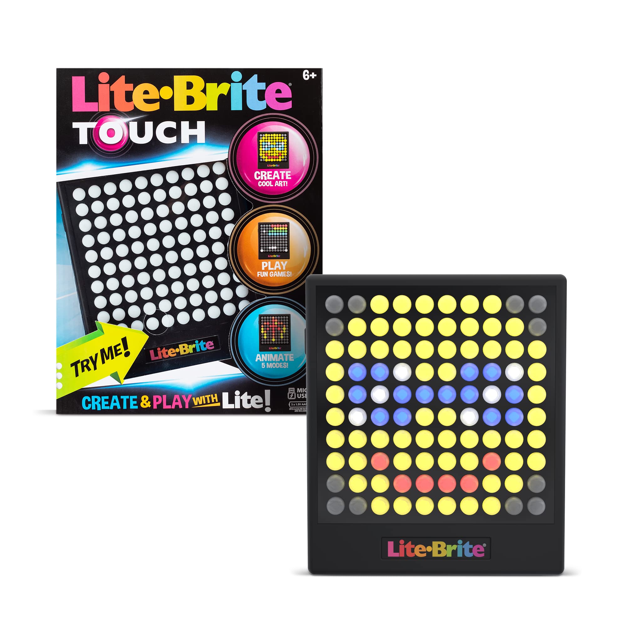 Lite Brite Basic Fun LED Light Up Drawing Board - 7 Colors, 5 Animations | Ages 6+