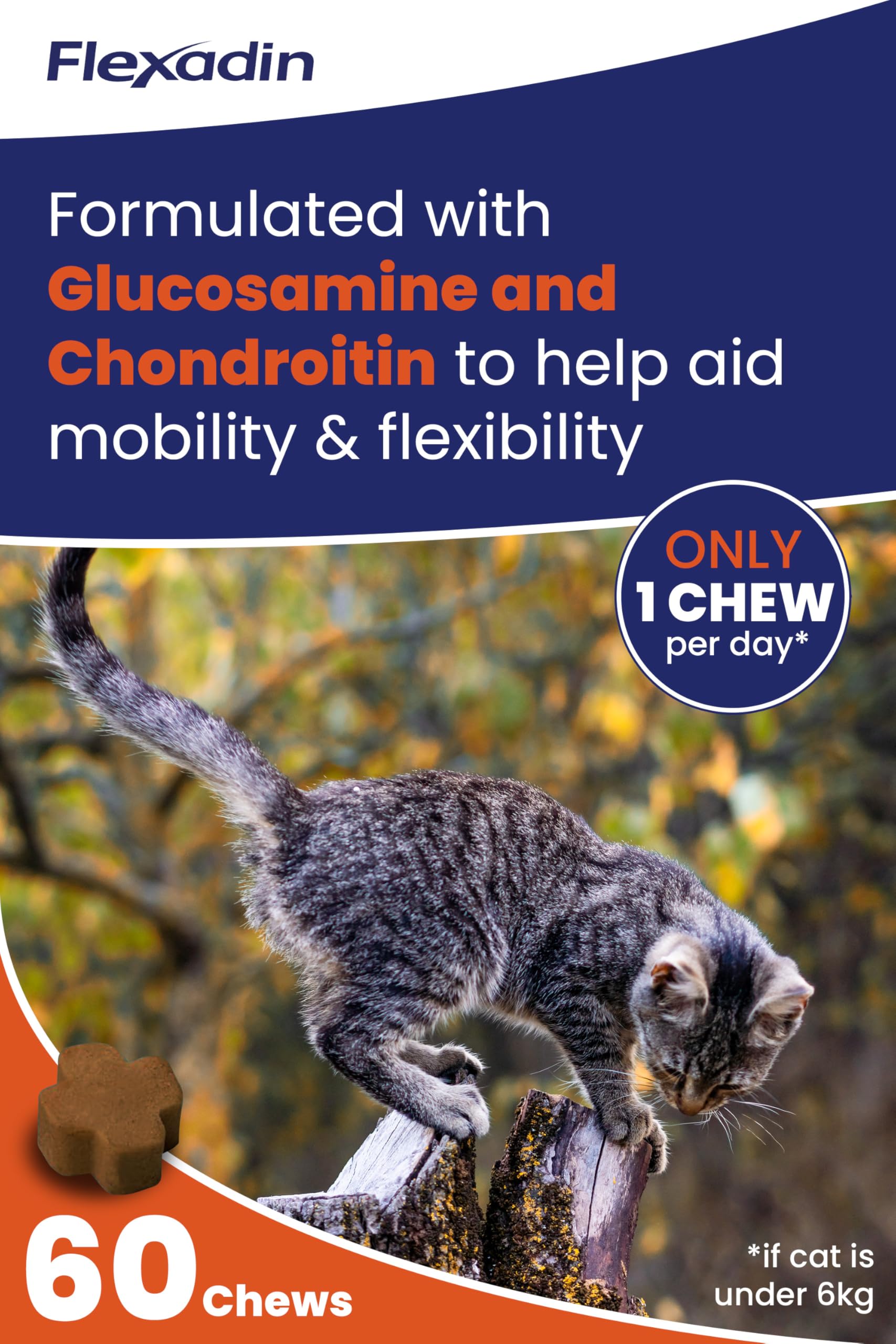 Vetoquinol Flexadin Joint Care for Cats - 60 Chicken Chews | Supports Mobility & Flexibility 3