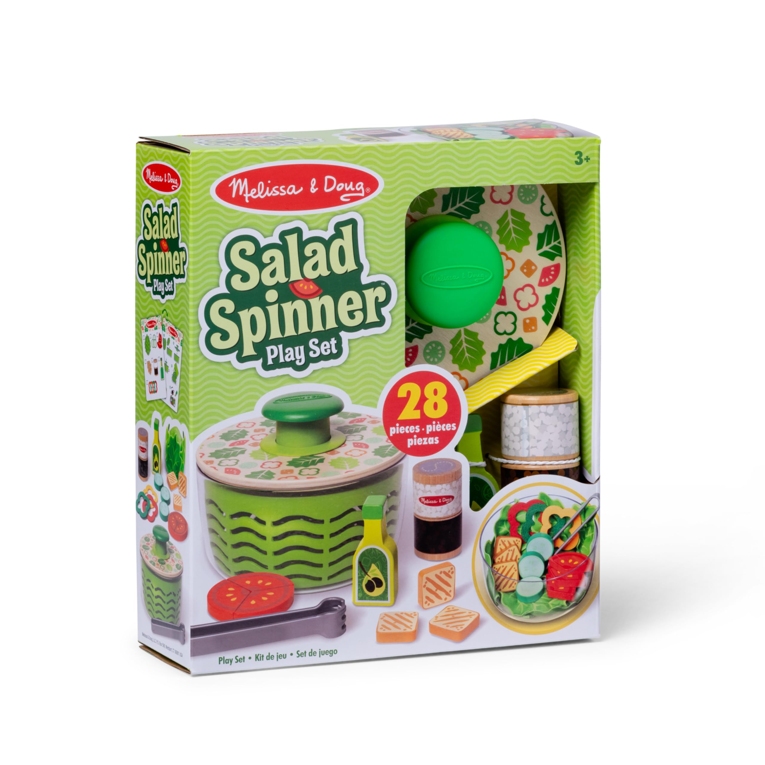 Melissa & Doug Salad Spinner Play Set - 28 Pieces | Pretend Play Food | Ages 3-6 6