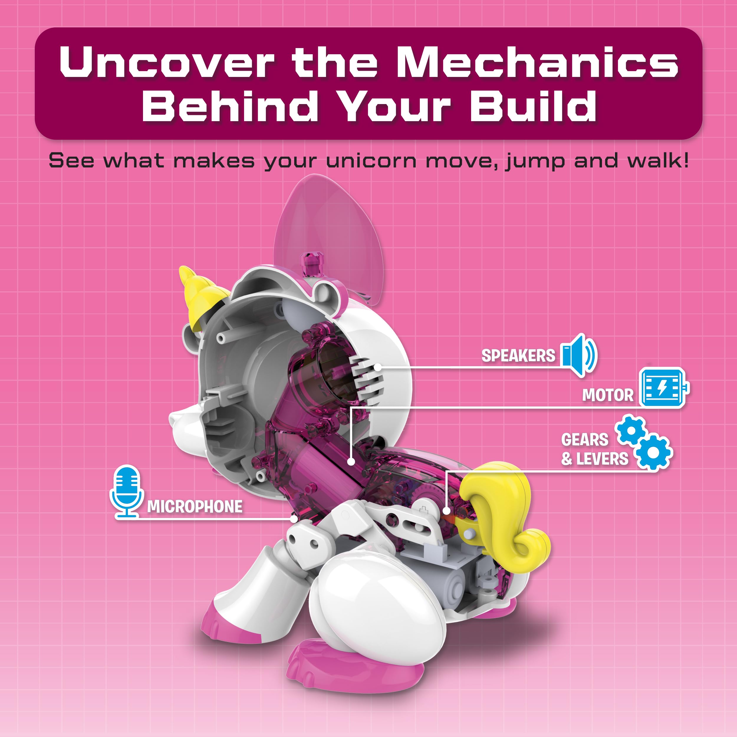 Build-a-Bot: Unicorn - Build Your Own Interactive Pet Robot | 20+ Piece STEM Kit for Kids Ages 4+ 4