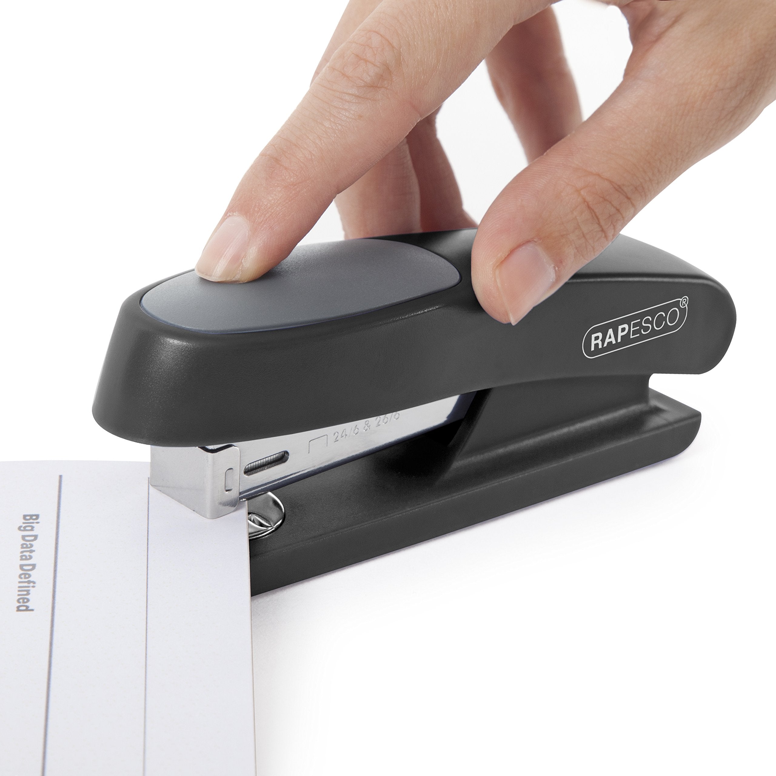 RAPESCO 1472 ECO Sting Ray Desktop Stapler - Half Strip, Black, Includes R4 Remover & 5000 Staples 3