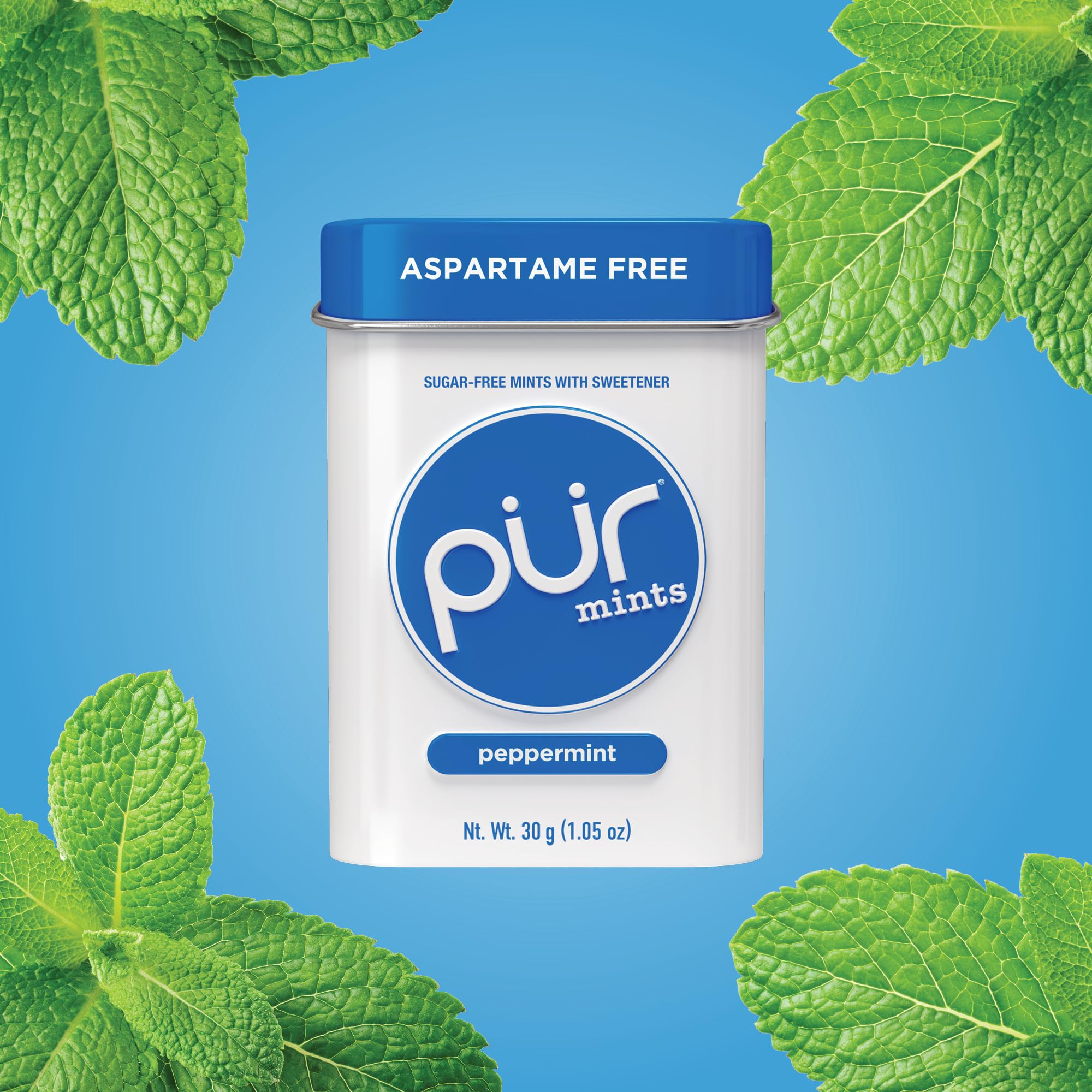 PUR Gum Aspartame Free Mints - Peppermint Flavor, Sugar Free, Vegan, Xylitol Sweetened | 12 Pack of 30 Count 3