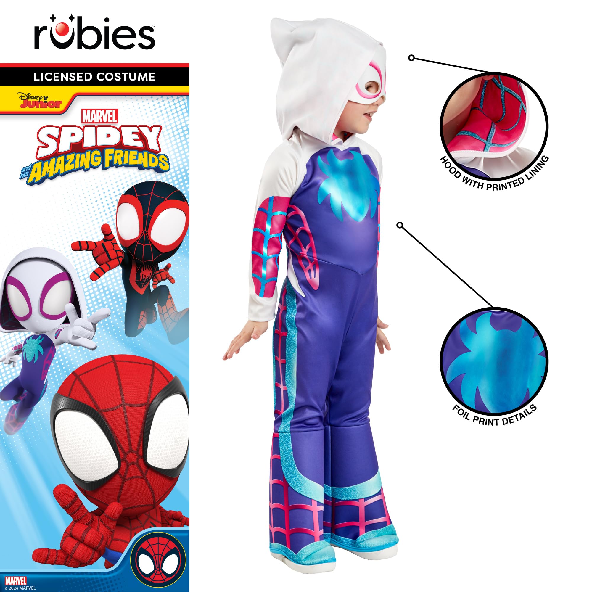 Rubies Ghost Spider Deluxe Costume - Marvel Spidey and his Amazing Friends | 3-4 Years 4