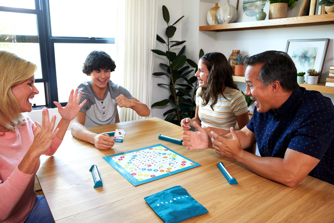Mattel Games Scrabble Board Game with Two Ways to Play – Double-Sided Board & 50 Goal Cards – UK Version (HWD43)