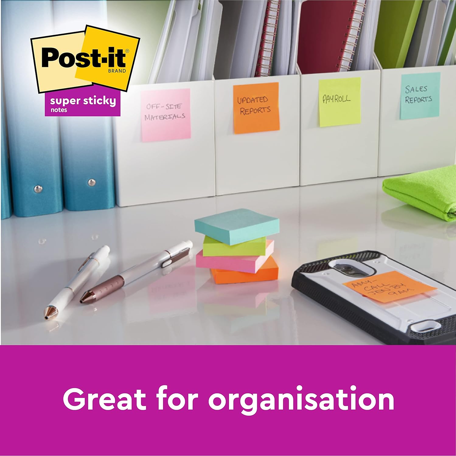 Post-it Super Sticky Notes Playful Color Collection, Pack of 6 Pads, 90 Sheets p 4