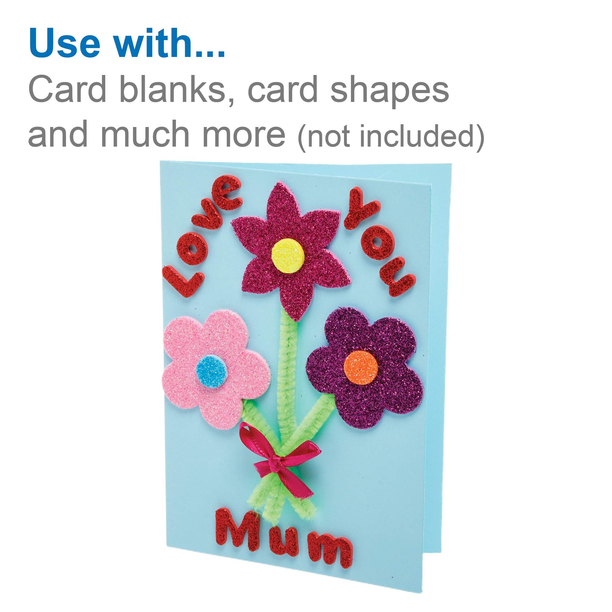 Baker Ross Flower Glitter Stickers - Pack of 120, Assorted Designs, 40mm | Easter Crafts 5
