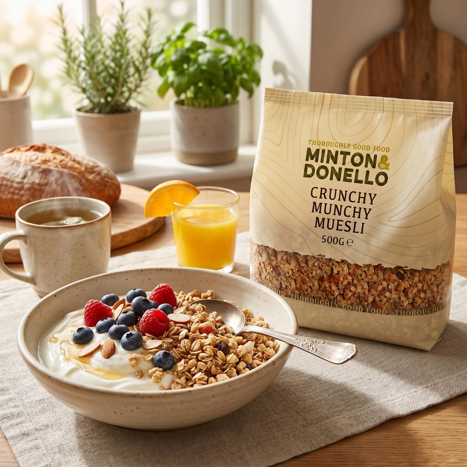 Minton & Donello Crunchy Munchy Muesli - 500g Pack | High Fibre | Oats, Raisins, Nuts & Seeds 2