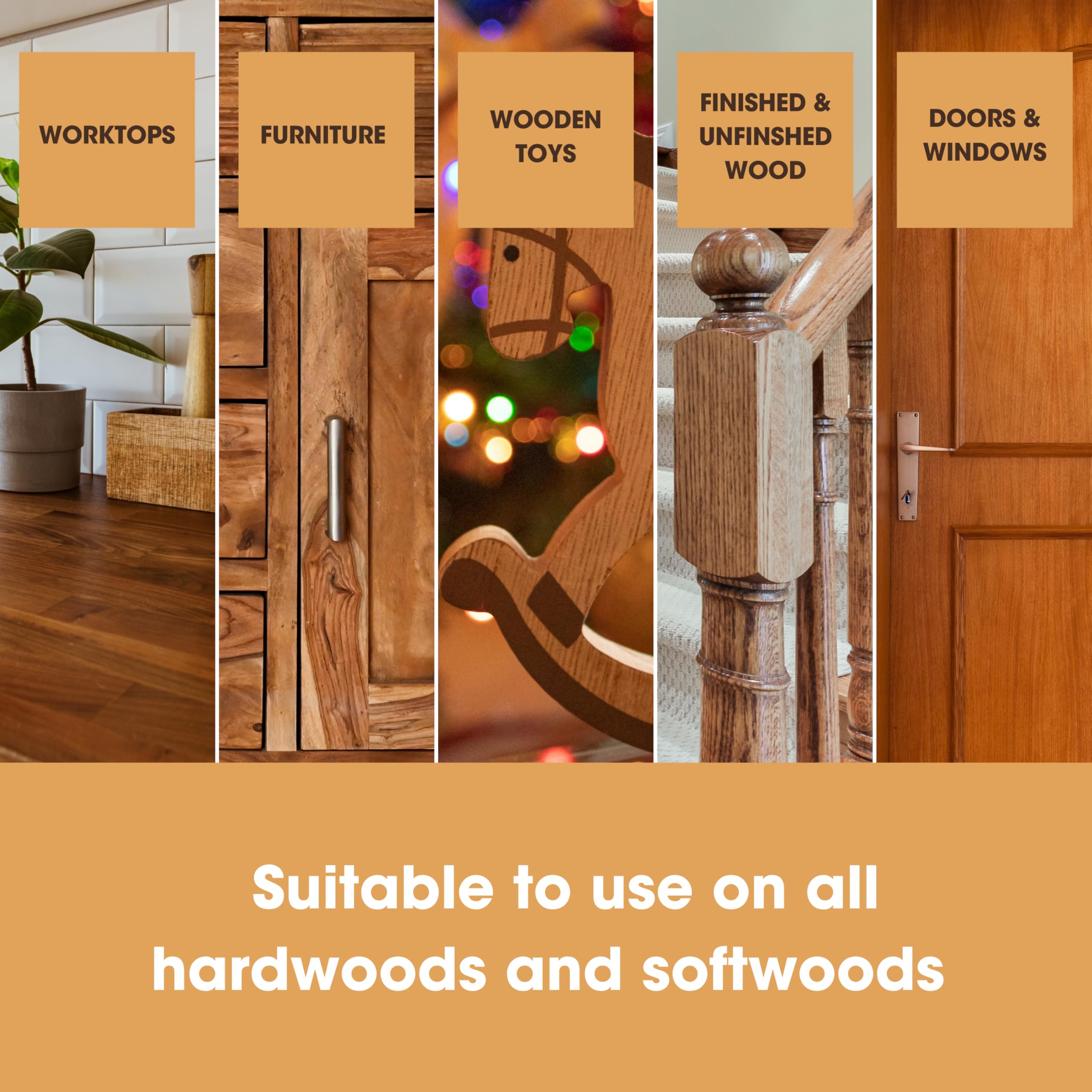 Furniture Clinic Wood Wax & Wood Polish - Orange Scented, Natural Formula | 500 ml 6