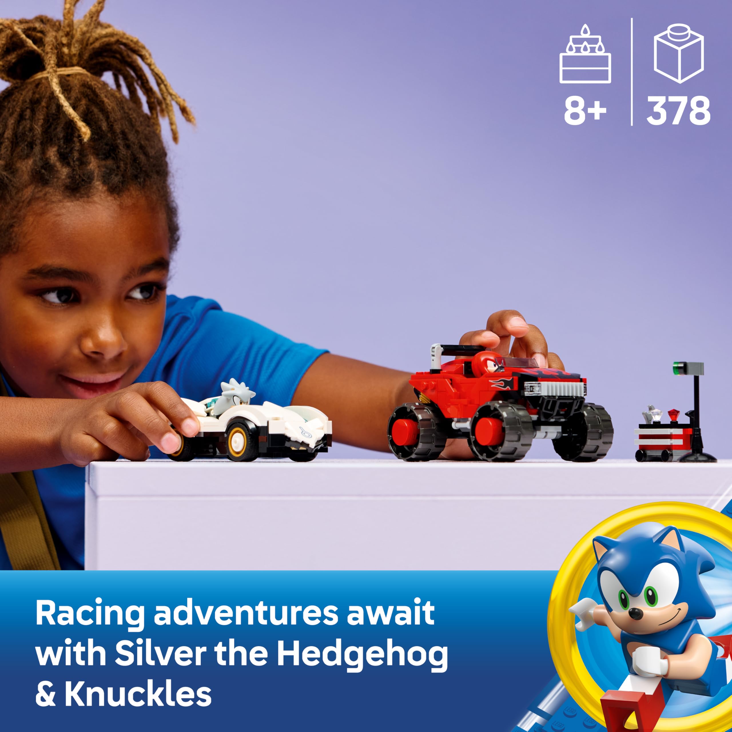 LEGO Sonic the Hedgehog Silver's Car vs. Knuckles' Monster Truck Building Set 77118 for Ages 8+ 2