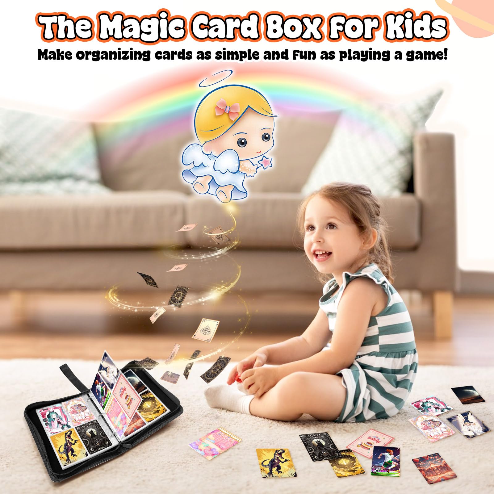 TOYABI 50-Page 400-Pocket PU Leather Trading Card Binder for Kids and Collectors 5