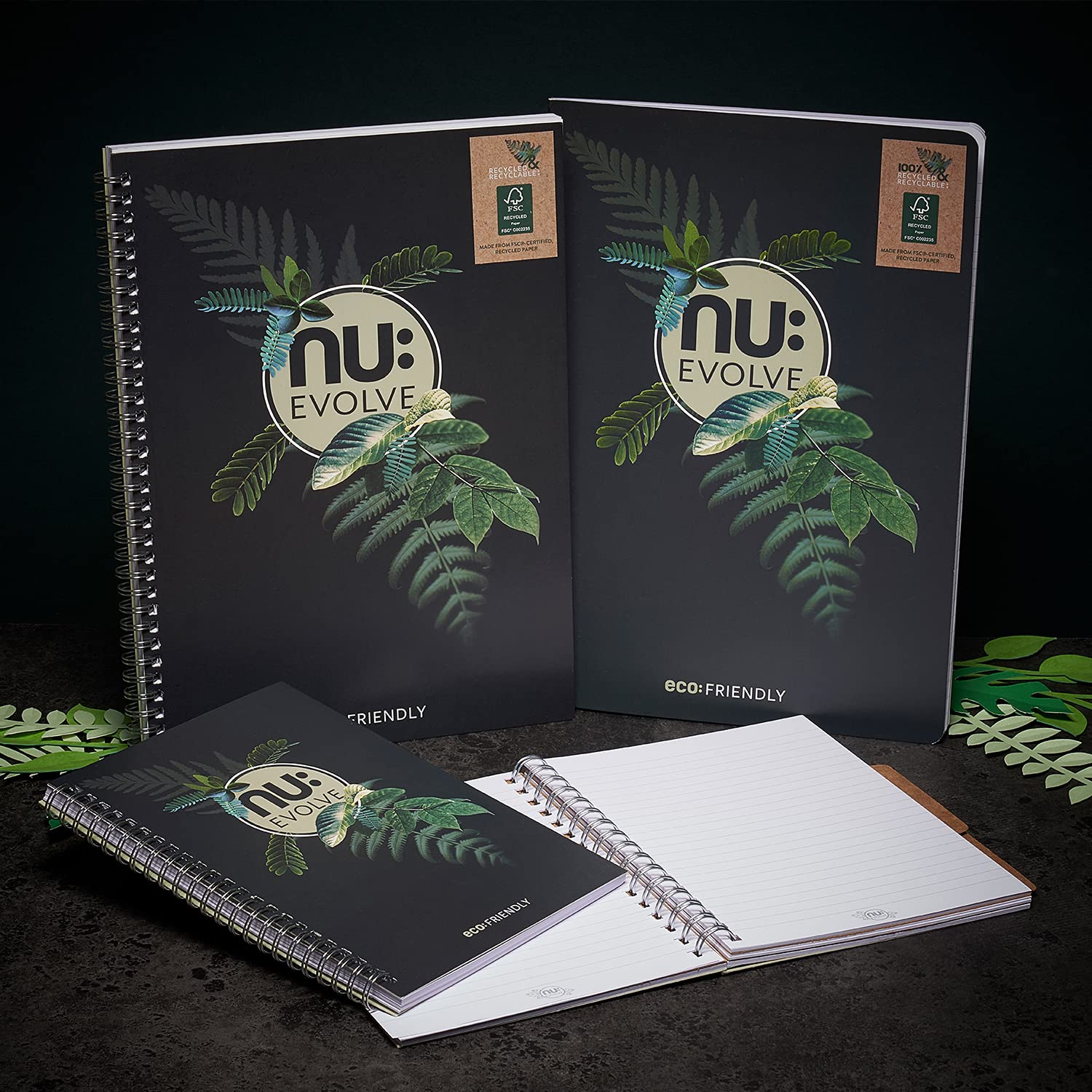 nu: Evolve A5 Stitched Notebook - 100% Recycled FSC Paper | Soft Cover | 80gsm Ruled Pages 4